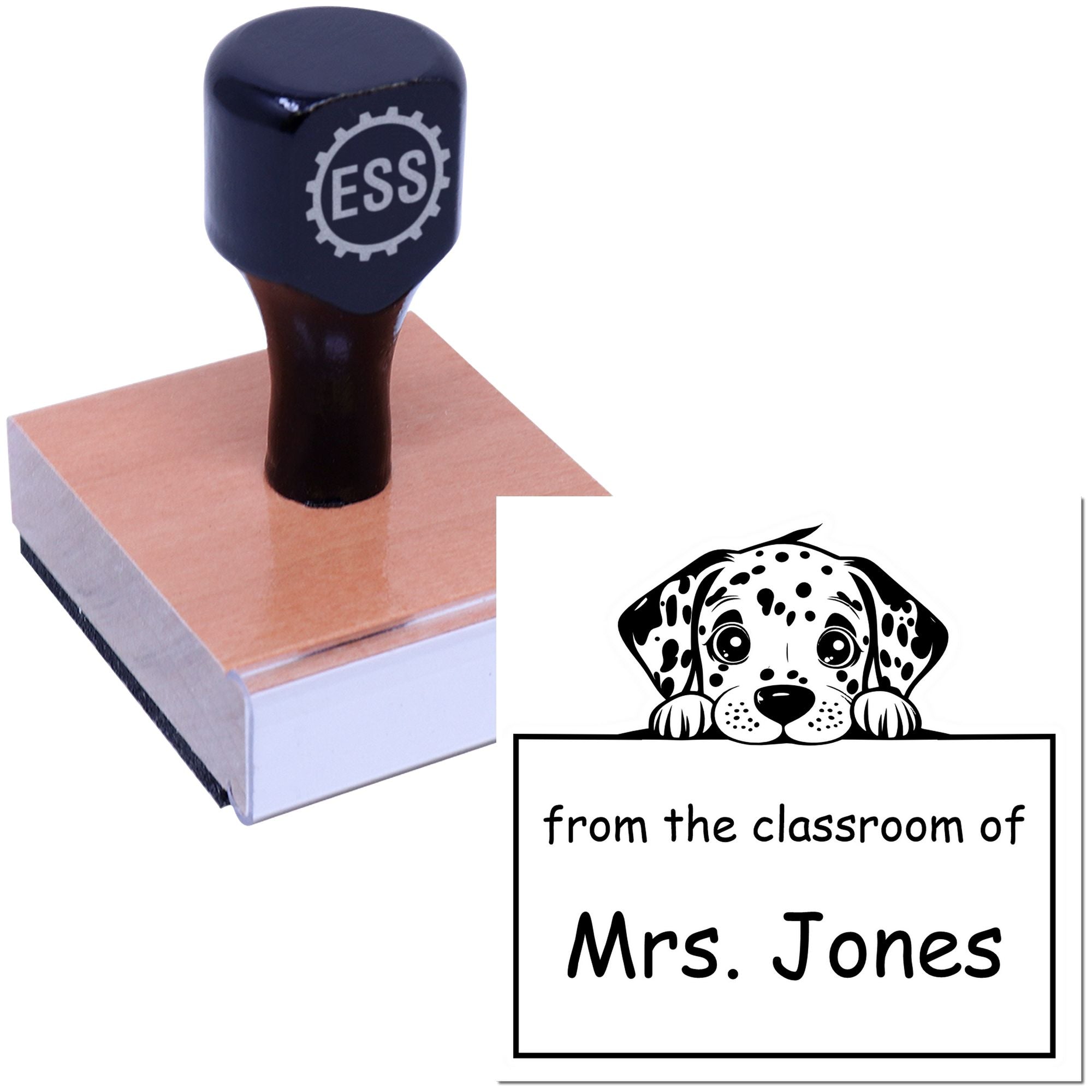 Wood Handle Dalmatian Puppy Themed Read It Love It Return It For Libraries Stamp - Engineer Seal Stamps