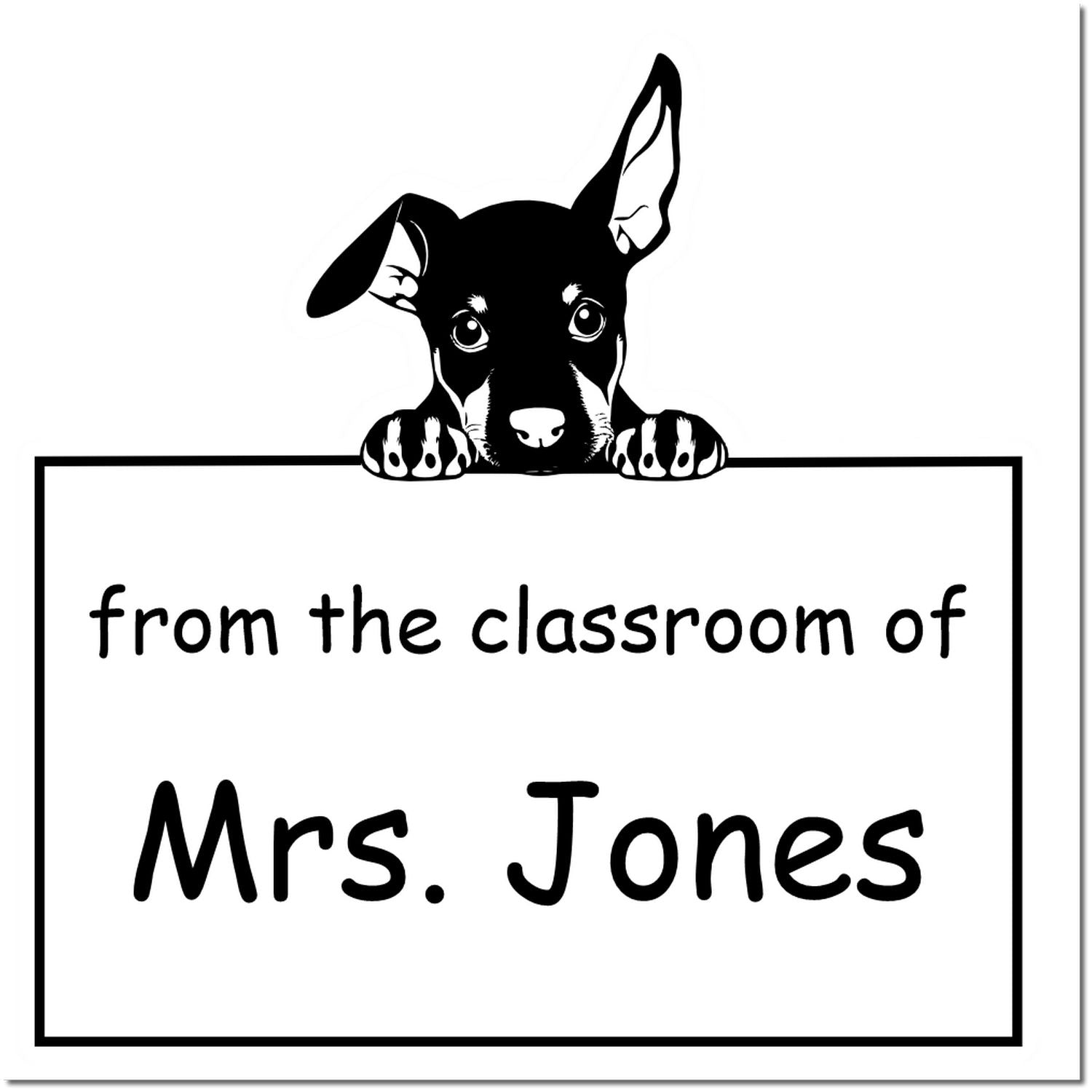 PSI Pre-Inked Doberman Pinscher Personalized Read It Love It Return It For Kids Stamper - Engineer Seal Stamps