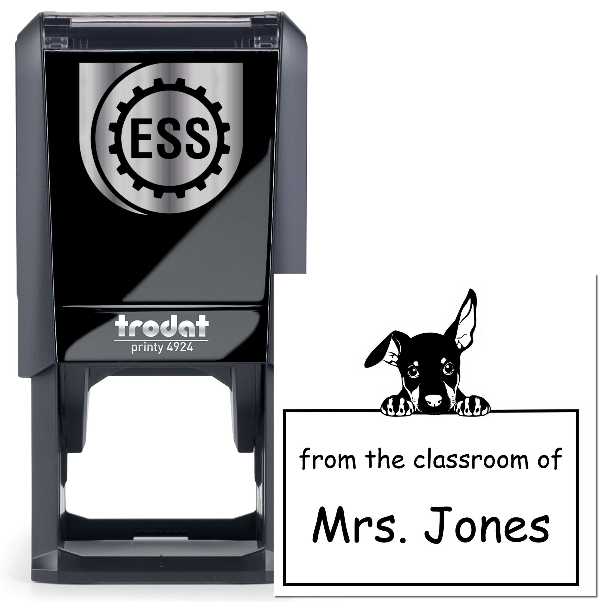 Self-Inking Doberman Pinscher Pet Themed Read It Love It Return It For Kids Stamper - Engineer Seal Stamps