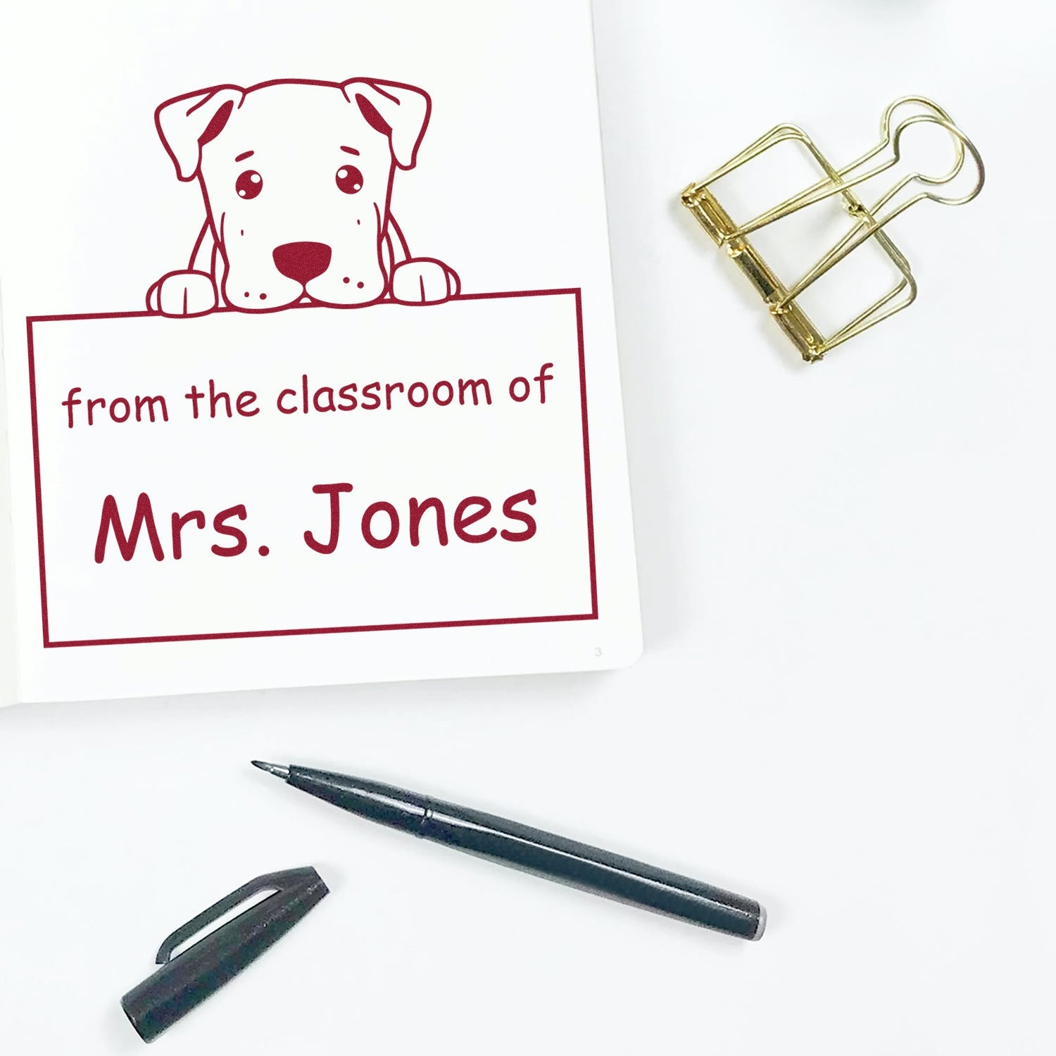 Dogo Argentino Personalizable Read It Love It Return It For Kids Stamp Pre-Inked - Engineer Seal Stamps
