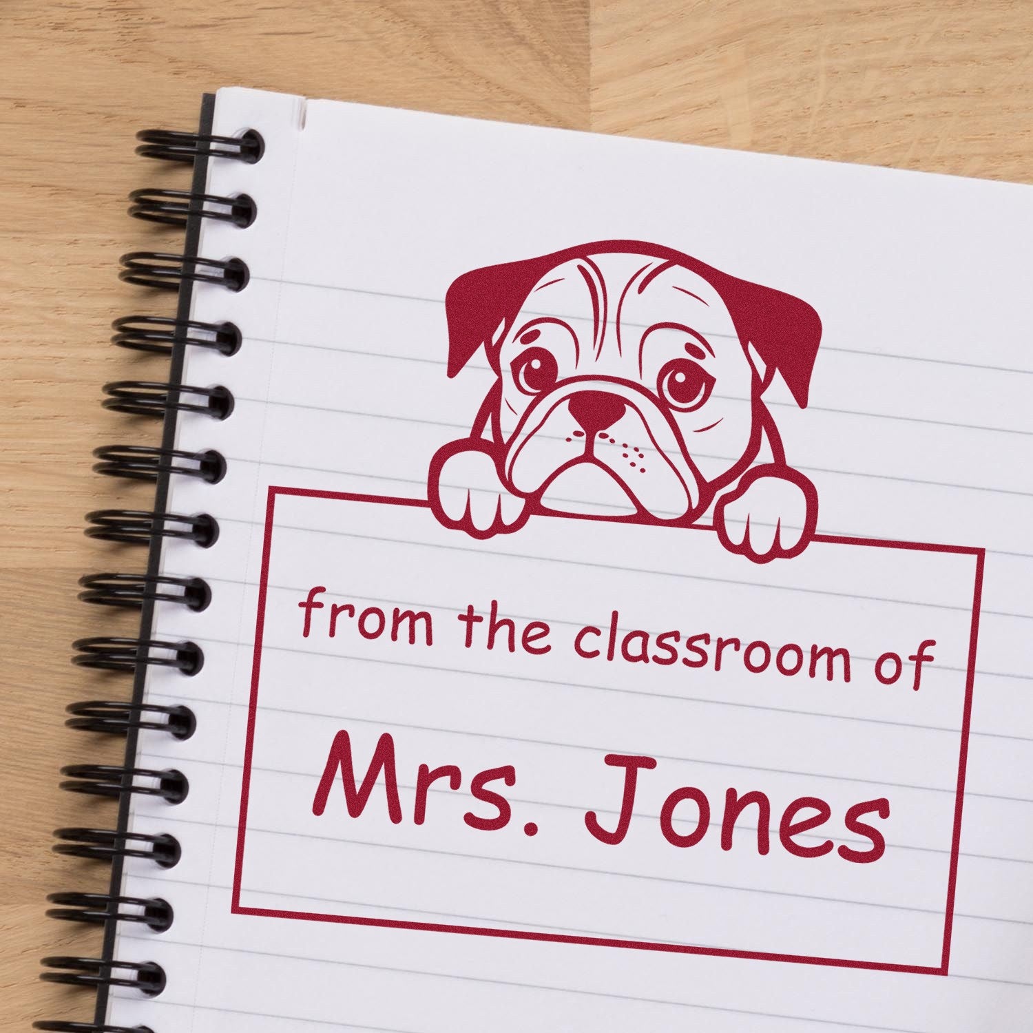 Self-Inking English Bulldog Pet Themed Read It Love It Return It For Classroom Stamp - Engineer Seal Stamps