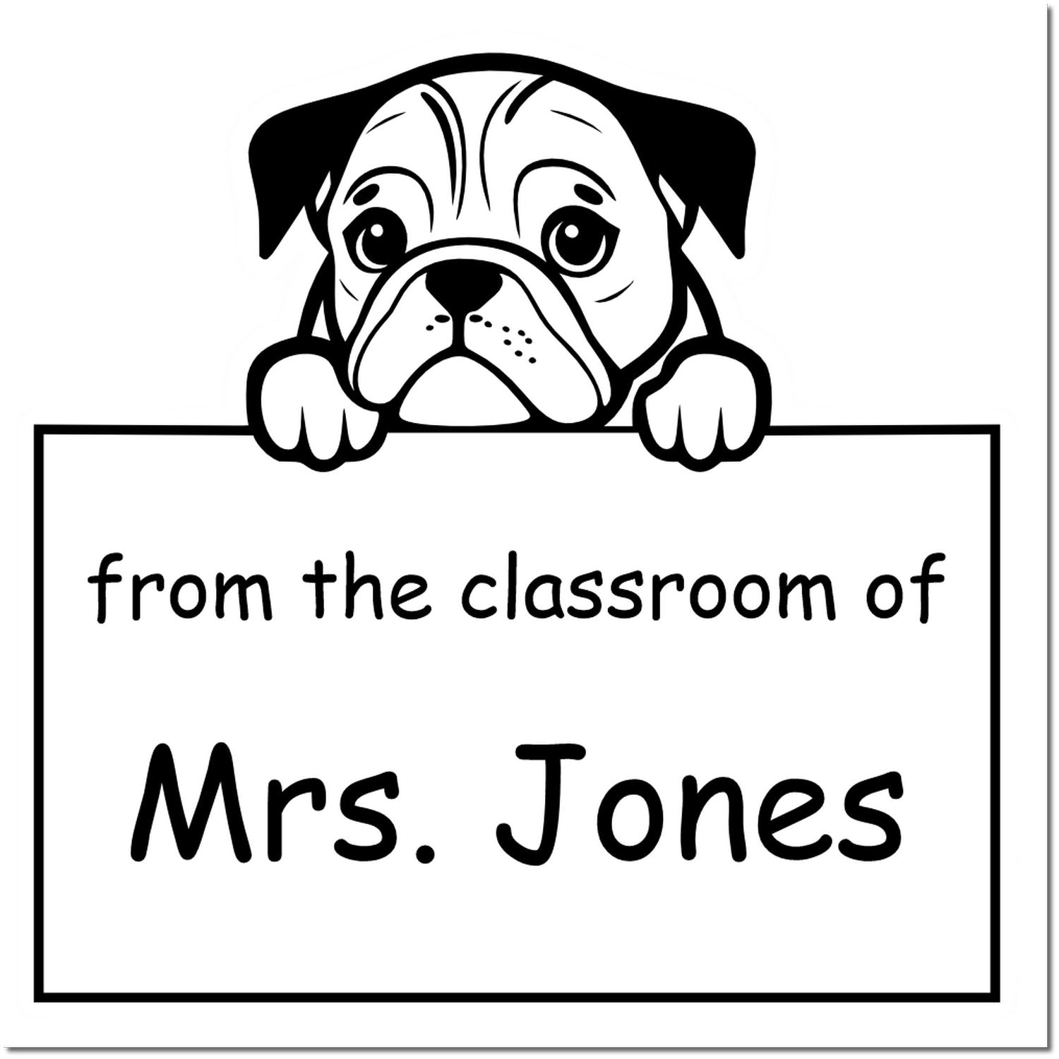 PSI Pre-Inked English Bulldog Personalized Read It Love It Return It For Classroom Stamp - Engineer Seal Stamps