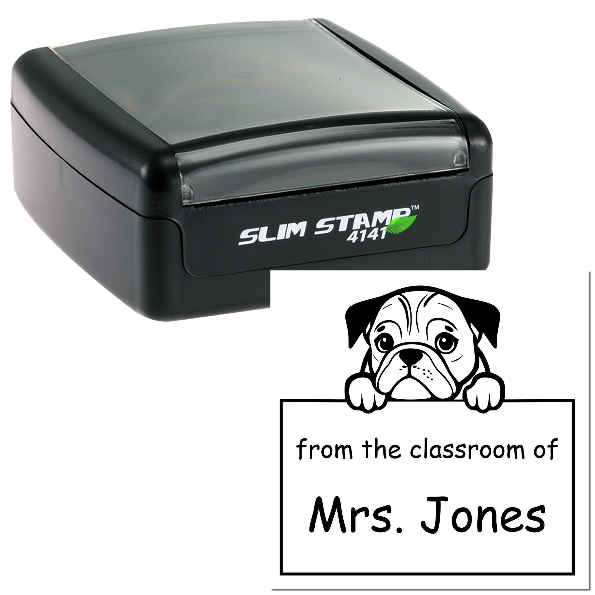 English Bulldog Personalizable Read It Love It Return It For Classroom Stamp Pre-Inked - Engineer Seal Stamps