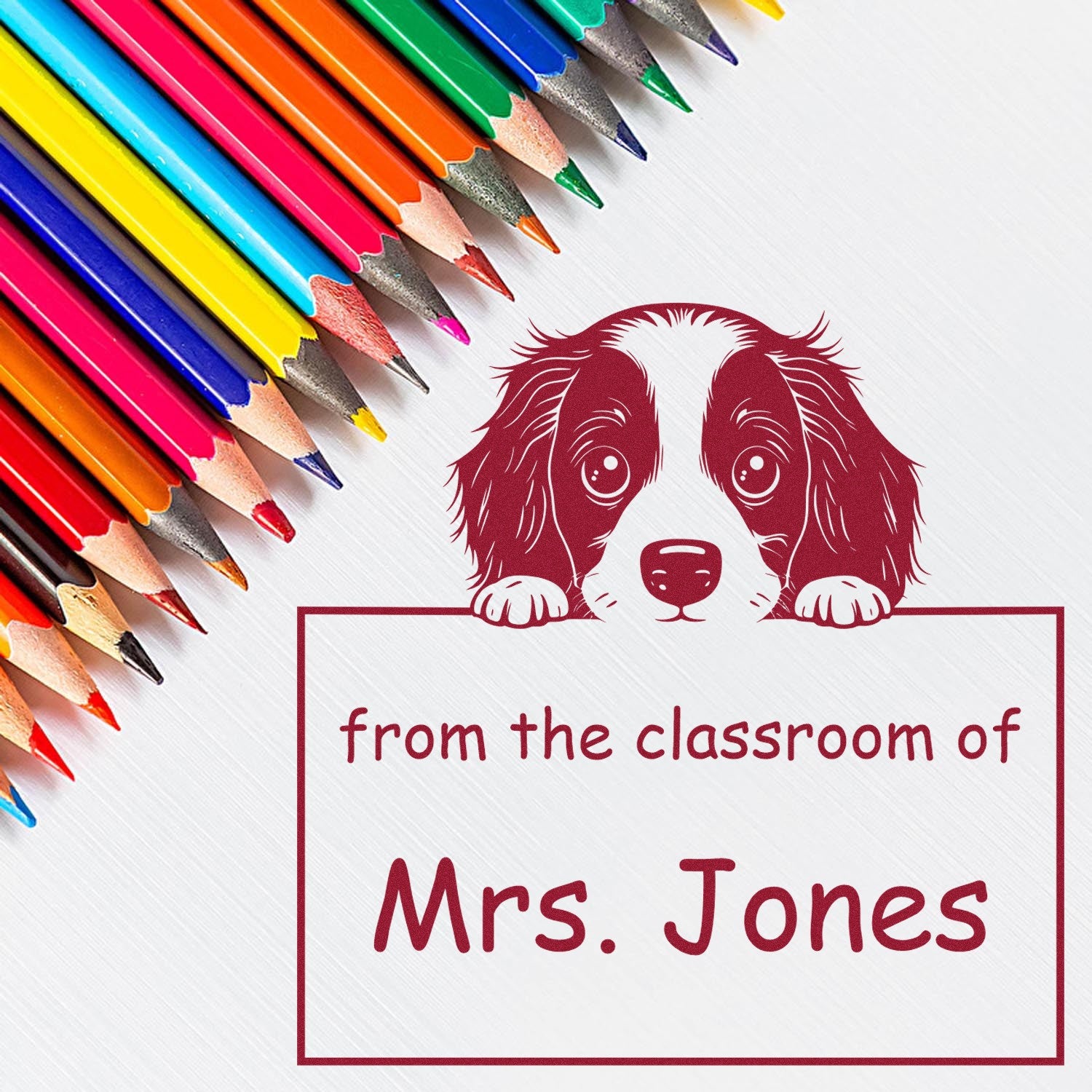 PSI Pre-Inked English Springer Spaniel Personalized Read It Love It Return It For Book Sharing Stamper - Engineer Seal Stamps