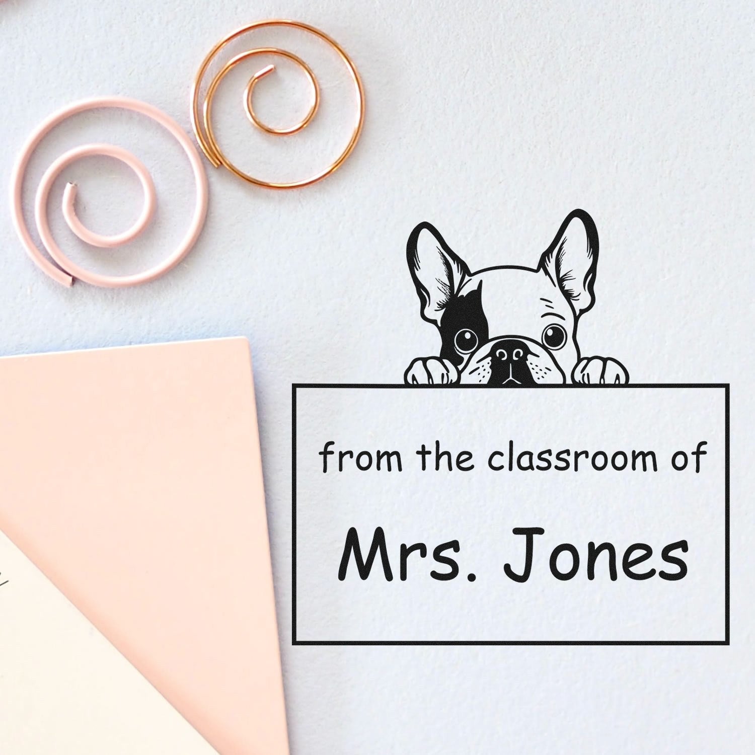 Self-Inking French Bulldog Pet Themed Read It Love It Return It For Book Sharing Stamp - Engineer Seal Stamps