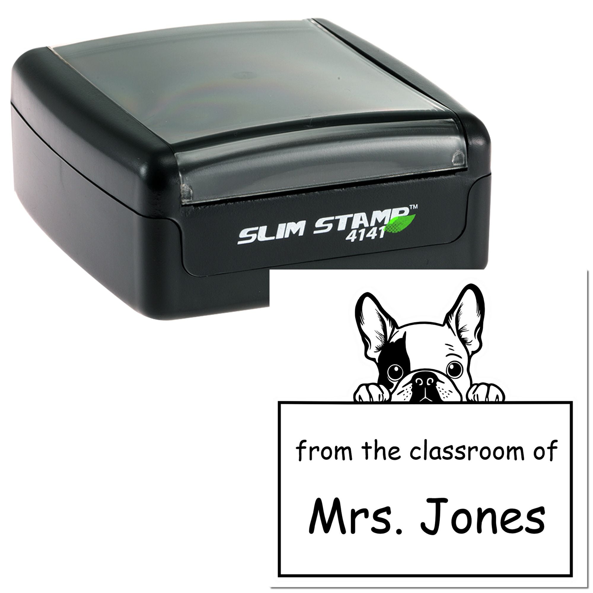 French Bulldog Personalizable Read It Love It Return It For Book Sharing Stamp Pre-Inked - Engineer Seal Stamps