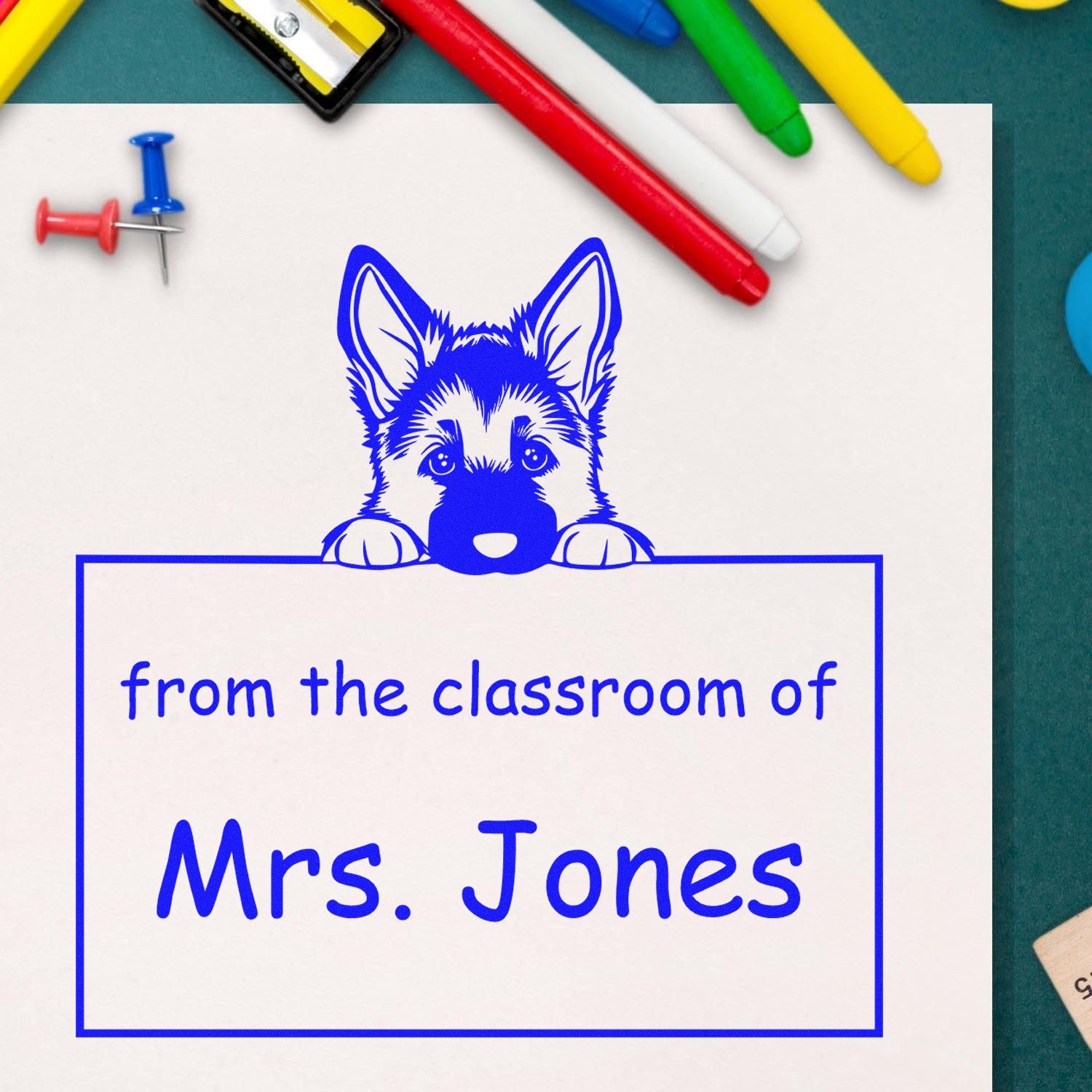 German Shepherd Personalizable Read It Love It Return It For Book Lovers Stamper Pre-Inked - Engineer Seal Stamps