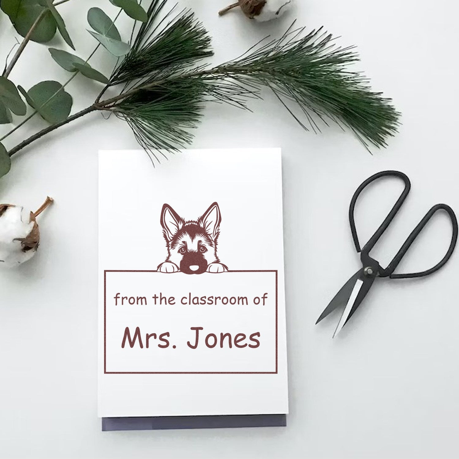 Wood Handle German Shepherd Puppy Themed Read It Love It Return It For Book Lovers Stamper - Engineer Seal Stamps