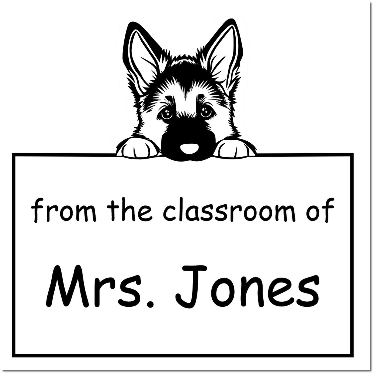 German Shepherd Personalizable Read It Love It Return It For Book Lovers Stamper Pre-Inked - Engineer Seal Stamps