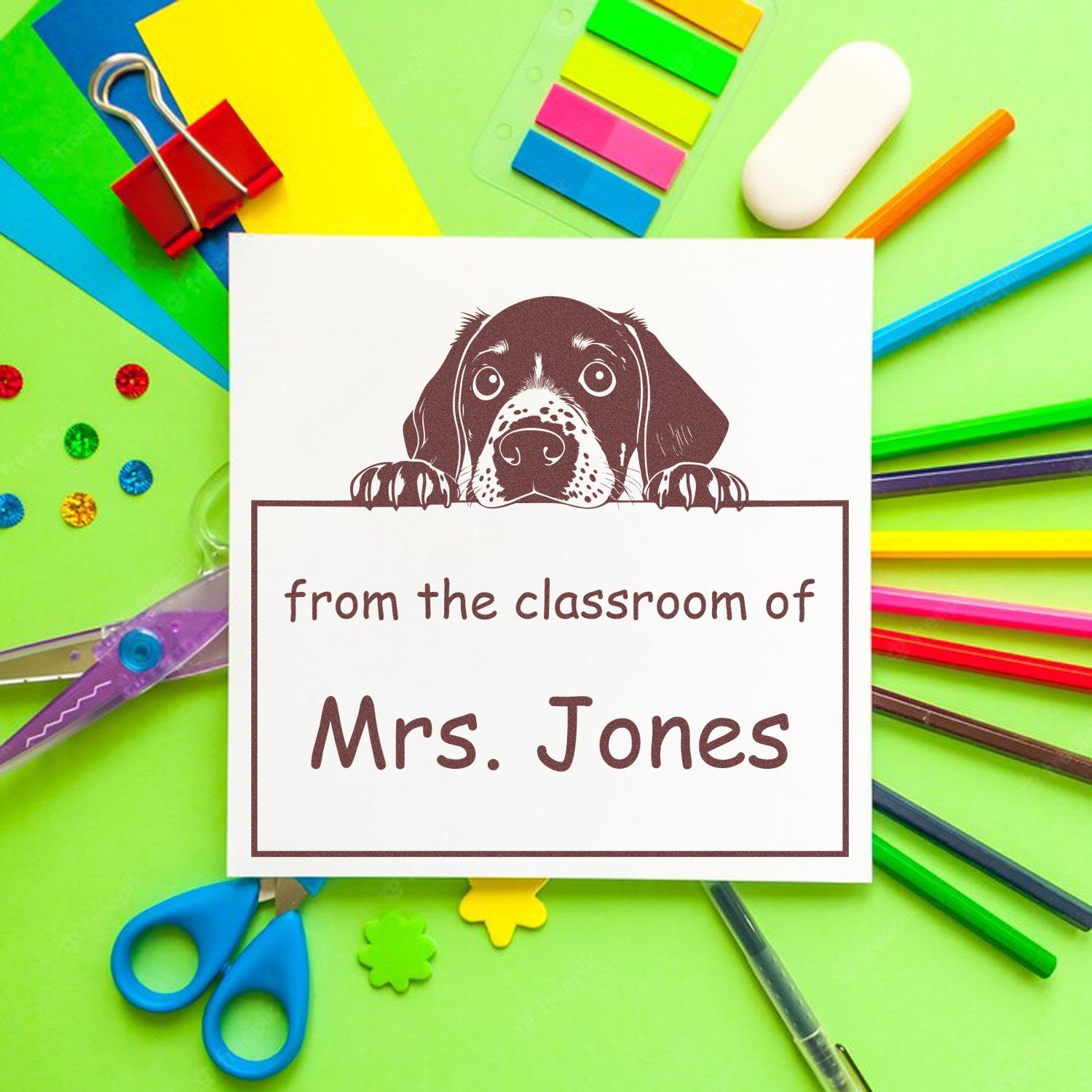 Wood Handle German Shorthaired Pointer Puppy Themed Read It Love It Return It For Book Lovers Stamp - Engineer Seal Stamps