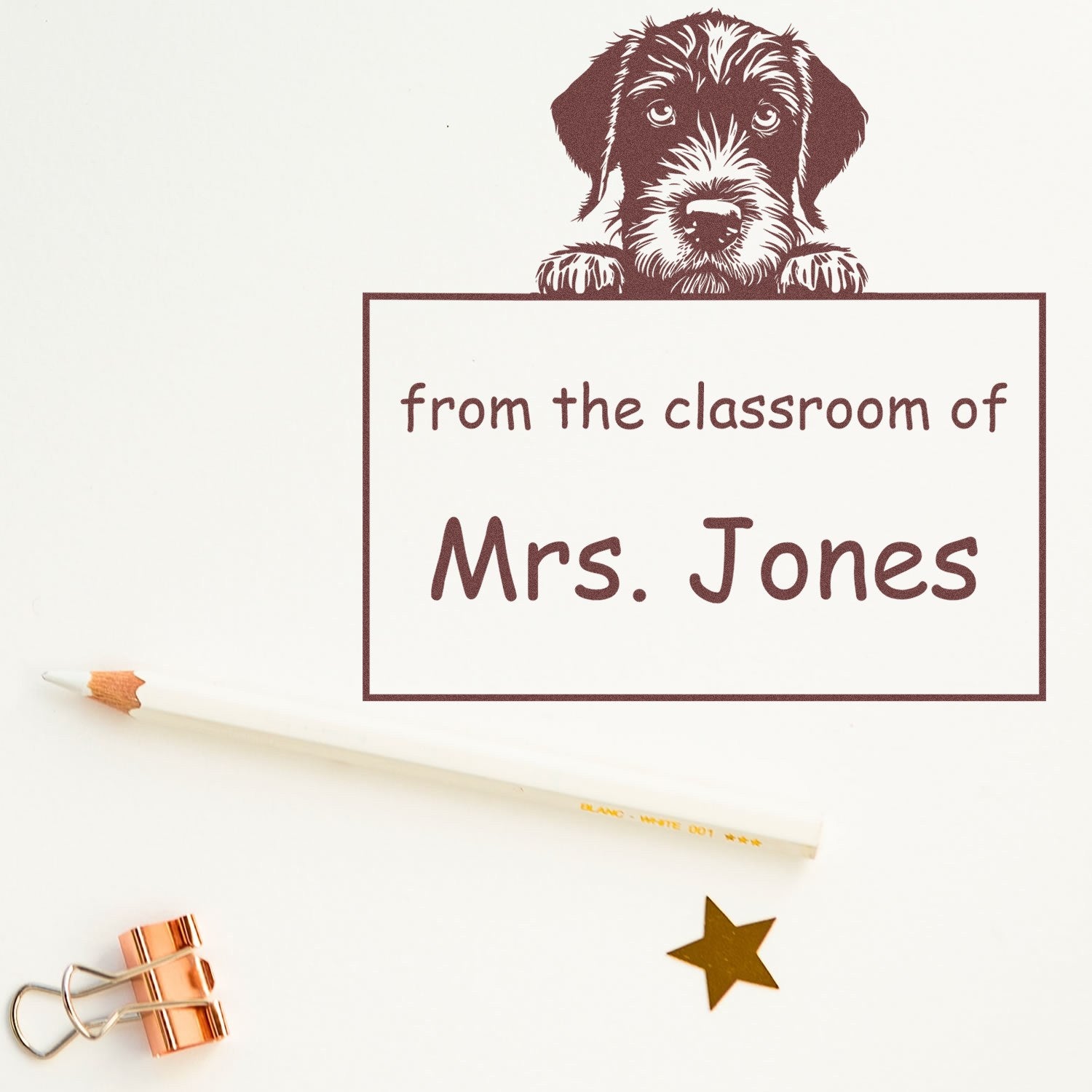 PSI Pre-Inked German Wirehaired Pointer Personalized Read It Love It Return It For Book Exchange Stamper - Engineer Seal Stamps