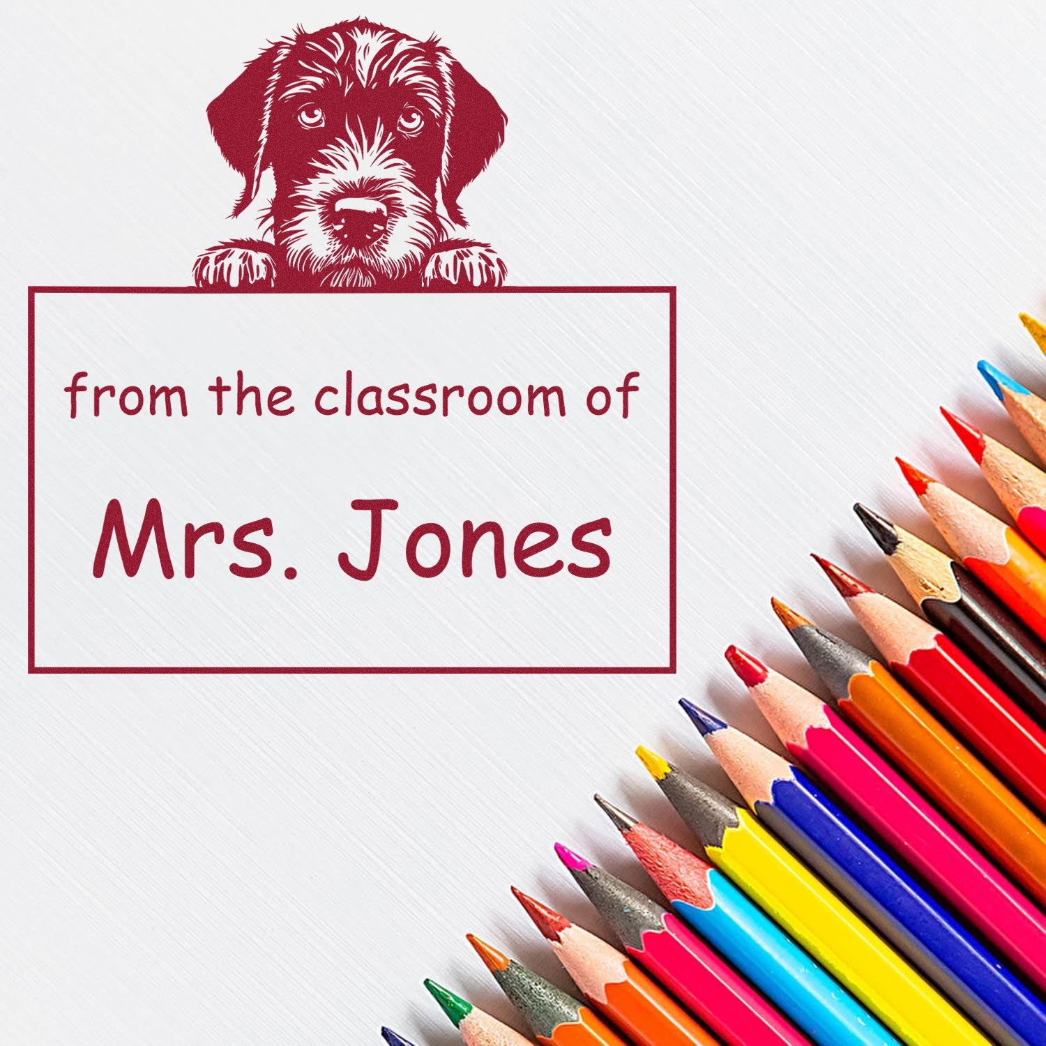 German Wirehaired Pointer Personalizable Read It Love It Return It For Book Exchange Stamper Pre-Inked - Engineer Seal Stamps