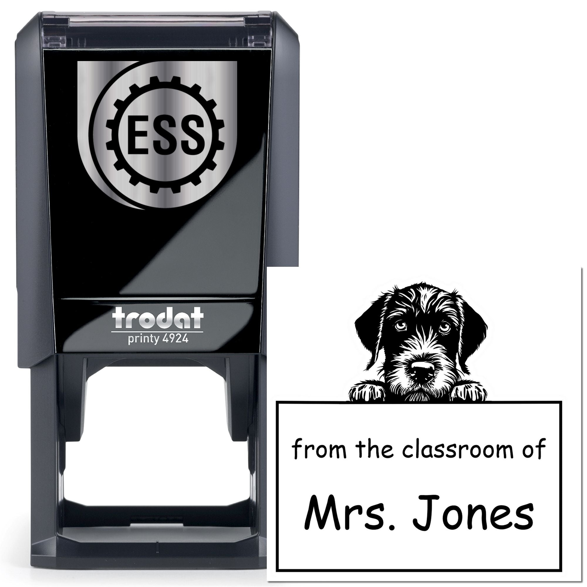 Self-Inking German Wirehaired Pointer Pet Themed Read It Love It Return It For Book Exchange Stamper - Engineer Seal Stamps