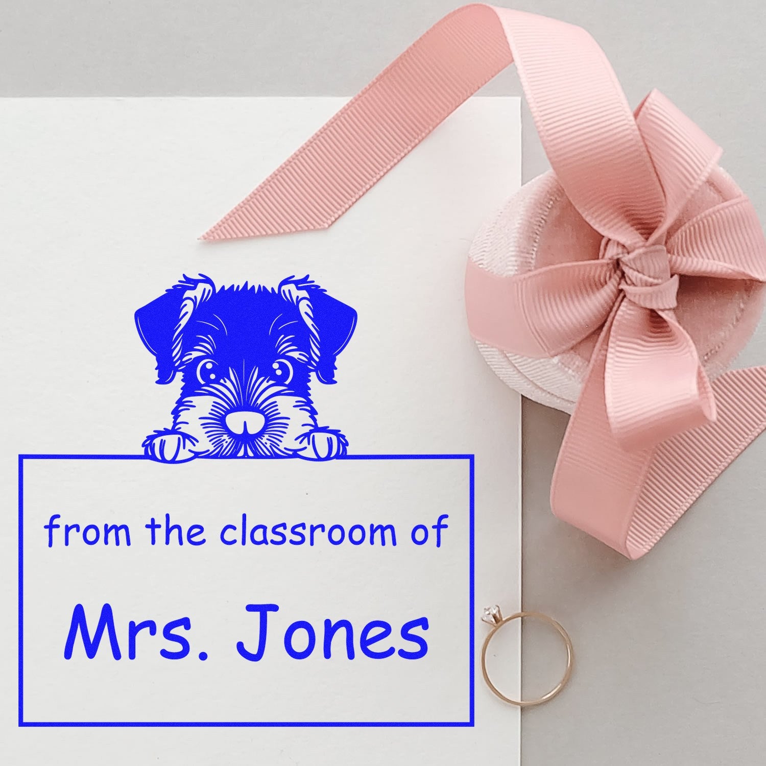 Self-Inking Giant Schnauzer Pet Themed Read It Love It Return It For Book Exchange Stamp - Engineer Seal Stamps