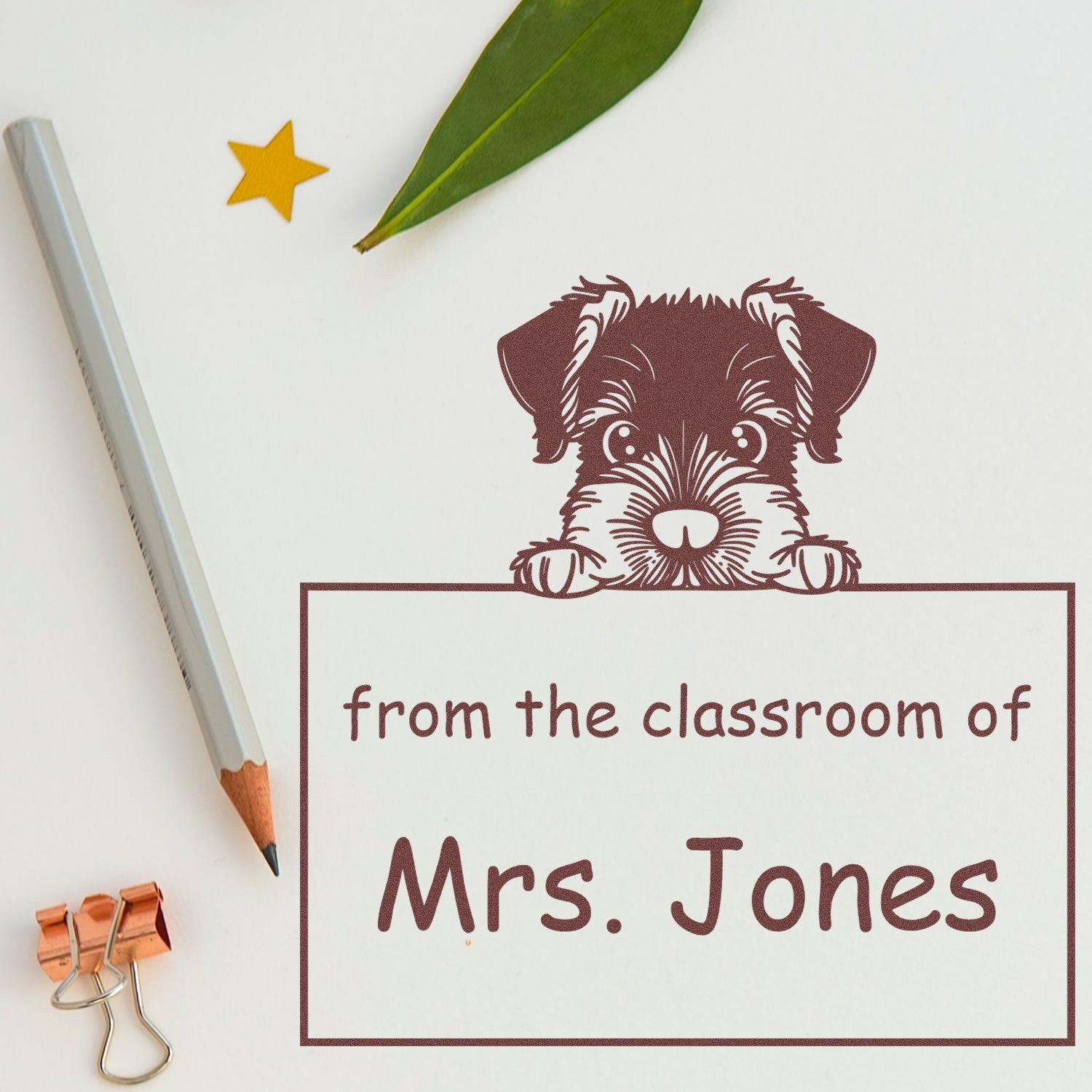 PSI Pre-Inked Giant Schnauzer Personalized Read It Love It Return It For Book Exchange Stamp - Engineer Seal Stamps