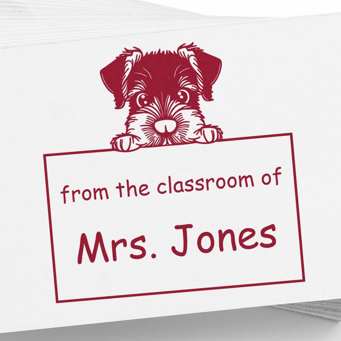 Wood Handle Giant Schnauzer Puppy Themed Read It Love It Return It For Book Exchange Stamp - Engineer Seal Stamps