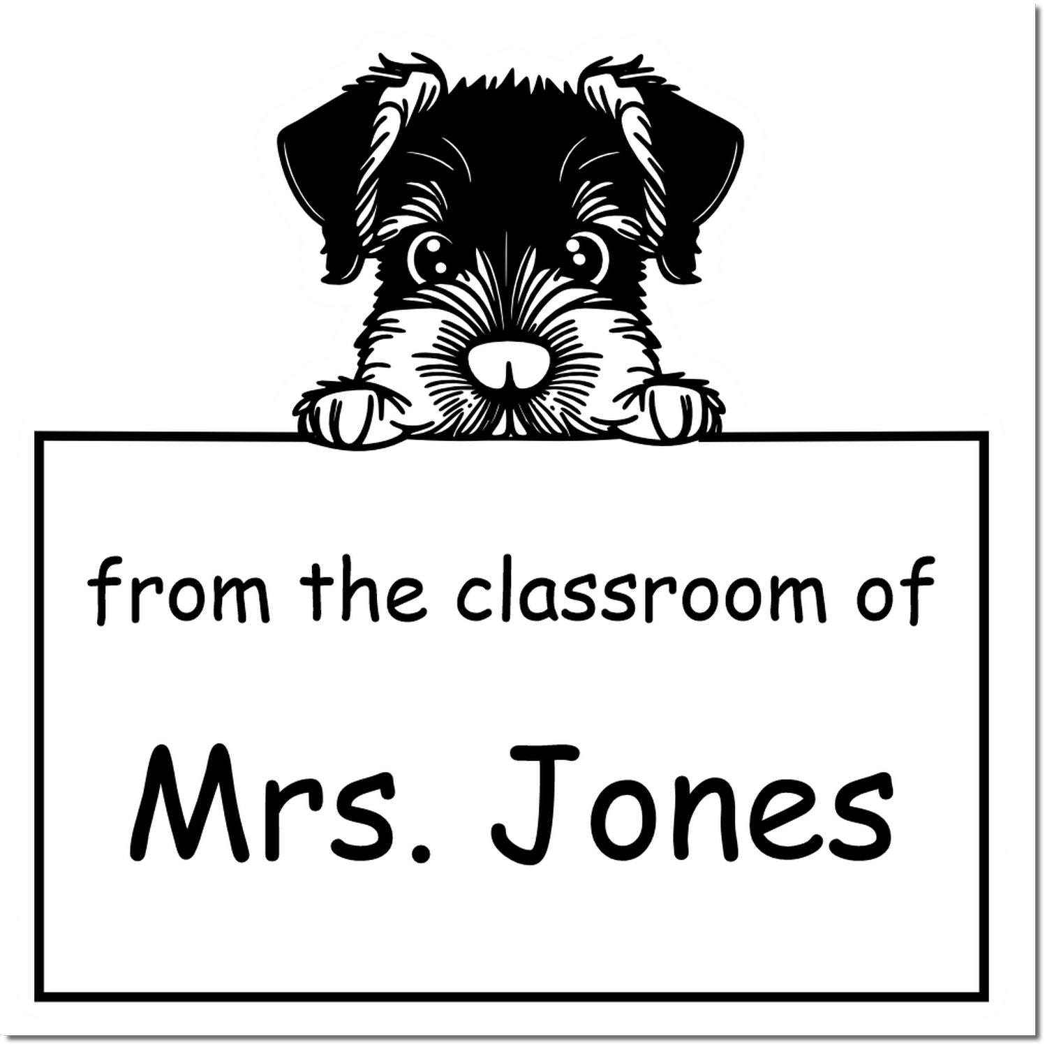 Wood Handle Giant Schnauzer Puppy Themed Read It Love It Return It For Book Exchange Stamp - Engineer Seal Stamps