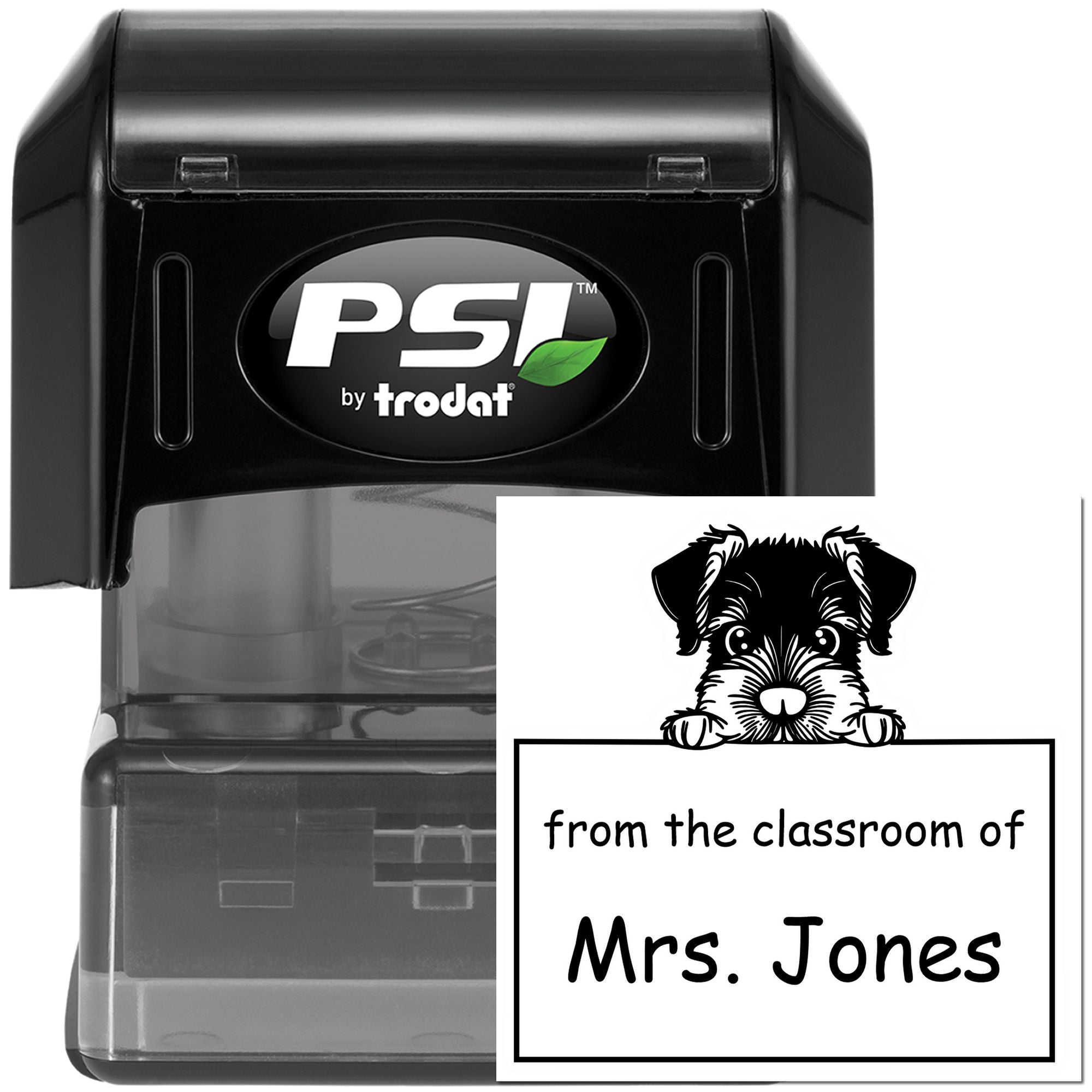 PSI Pre-Inked Giant Schnauzer Personalized Read It Love It Return It For Book Exchange Stamp - Engineer Seal Stamps