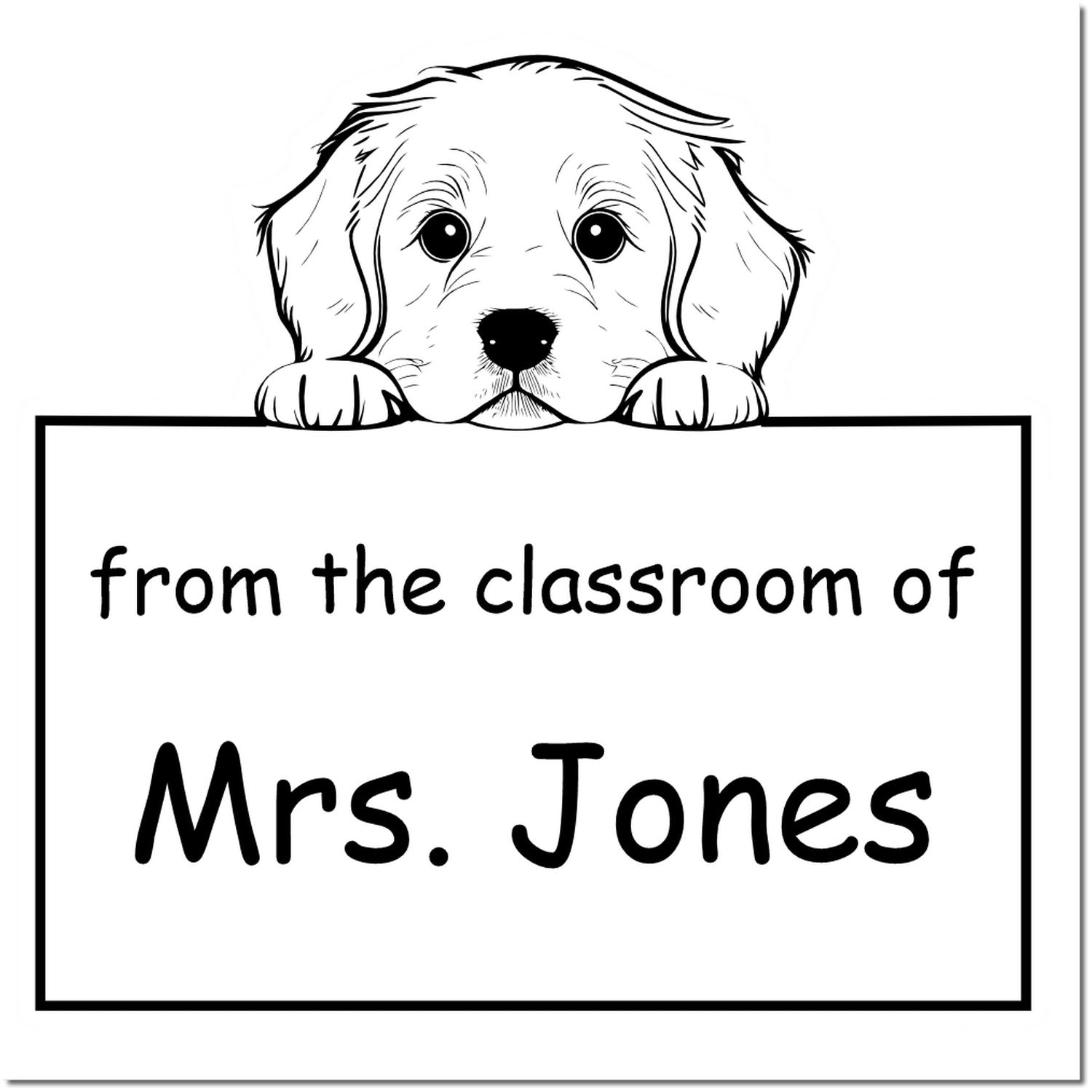 Wood Handle Golden Retriever Puppy Themed Read It Love It Return It For Book Collectors Stamper - Engineer Seal Stamps