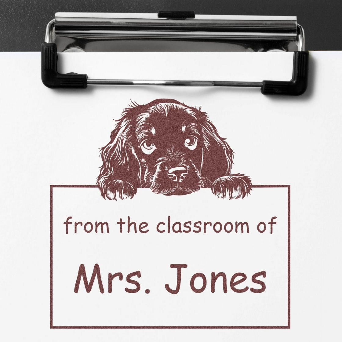 Wood Handle Gordon Setter Puppy Themed Read It Love It Return It For Book Collectors Stamp - Engineer Seal Stamps