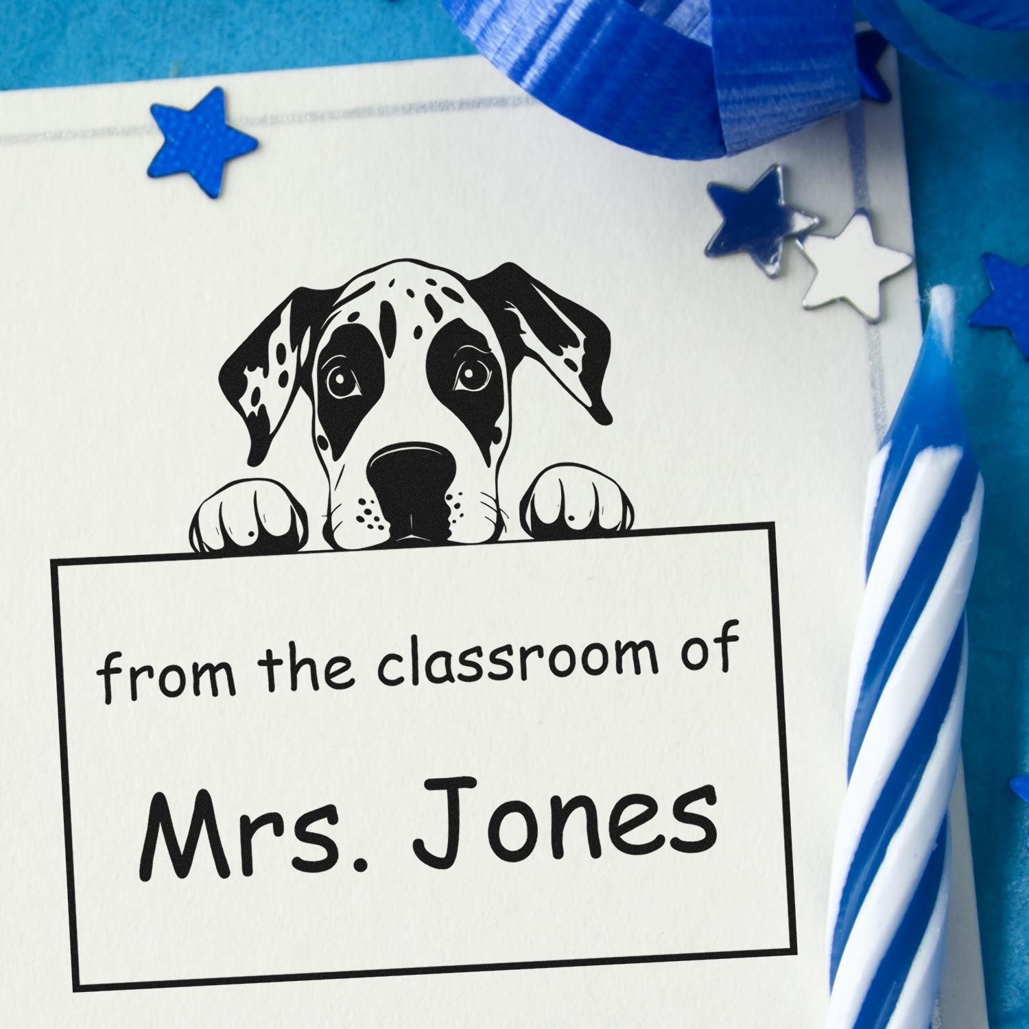 PSI Pre-Inked Great Dane Personalized Read It Love It Return It For Book Clubs Stamper - Engineer Seal Stamps