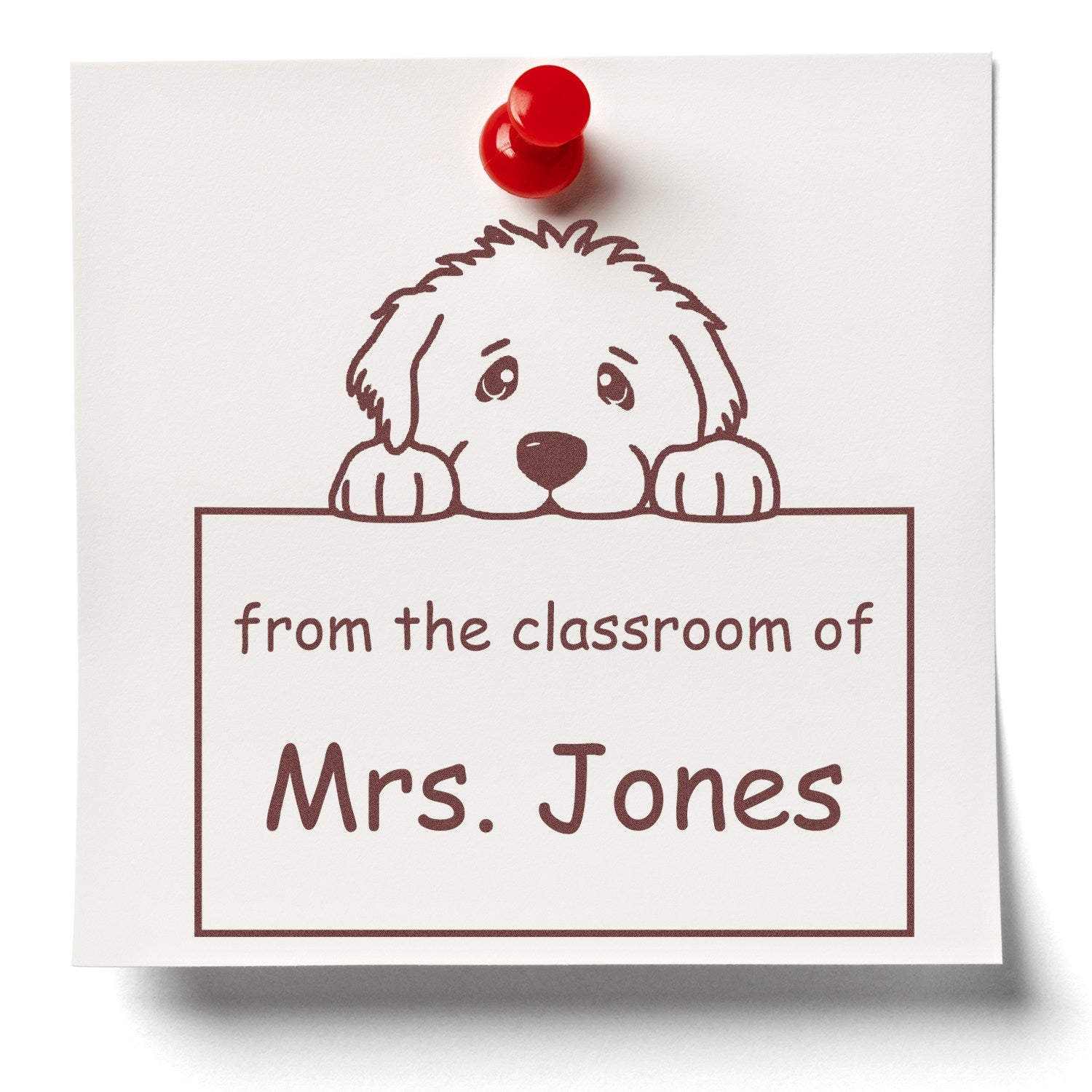Wood Handle Great Pyrenees Puppy Themed Read It Love It Return It Customized Stamper - Engineer Seal Stamps