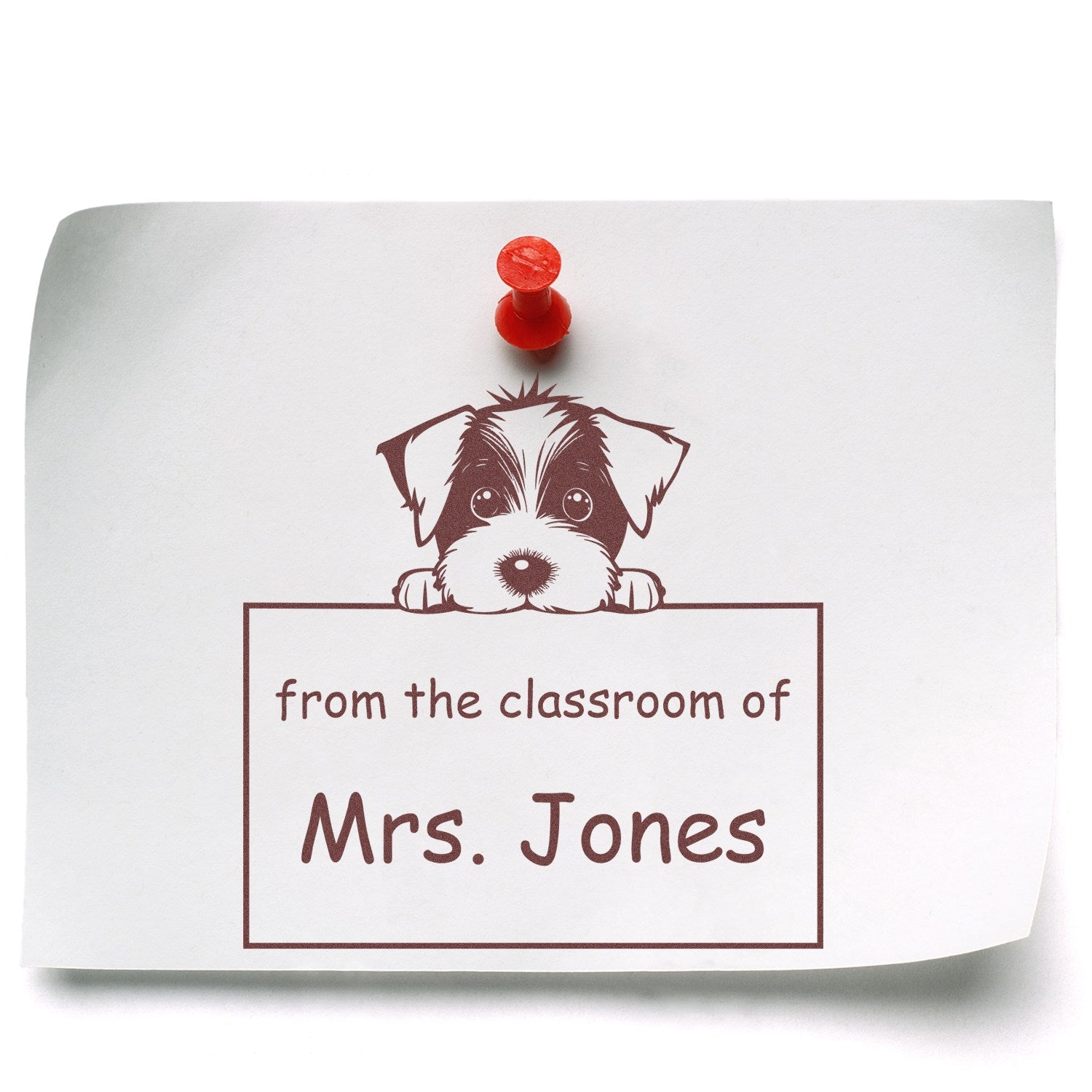 Wood Handle Jack Russell Puppy Themed Read It Love It Return It Custom Stamp - Engineer Seal Stamps