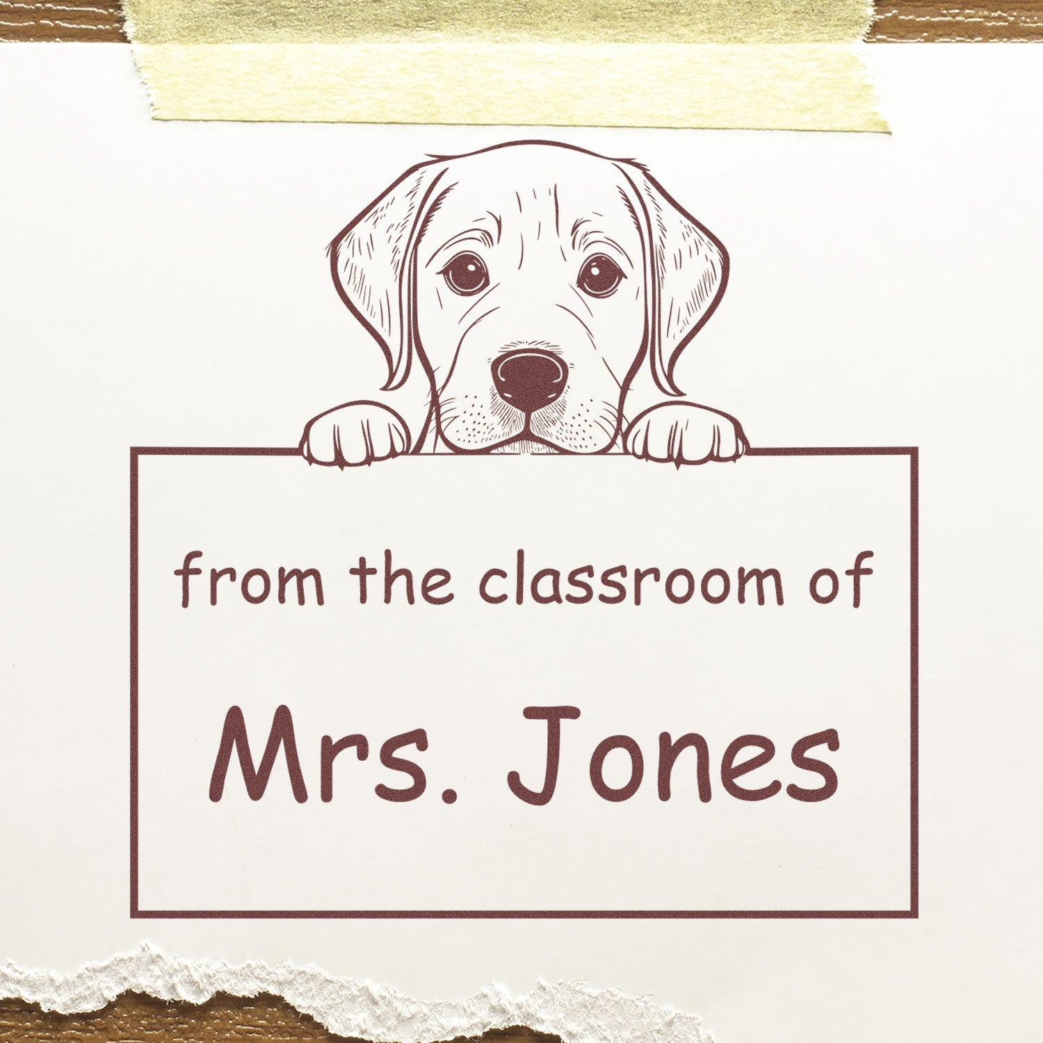 Wood Handle Labrador Retriever Puppy Themed Read It Love It Return It Book Stamper - Engineer Seal Stamps