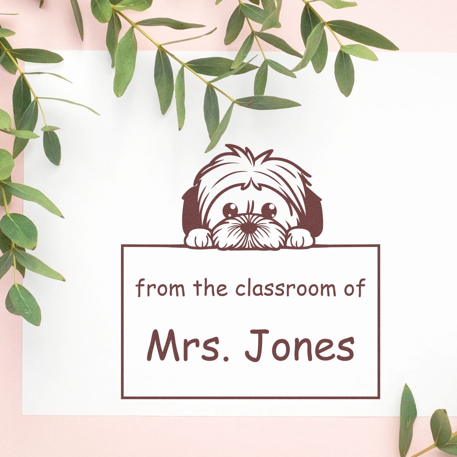 PSI Pre-Inked Lhasa Apso Personalized Private Library Stamper - Engineer Seal Stamps