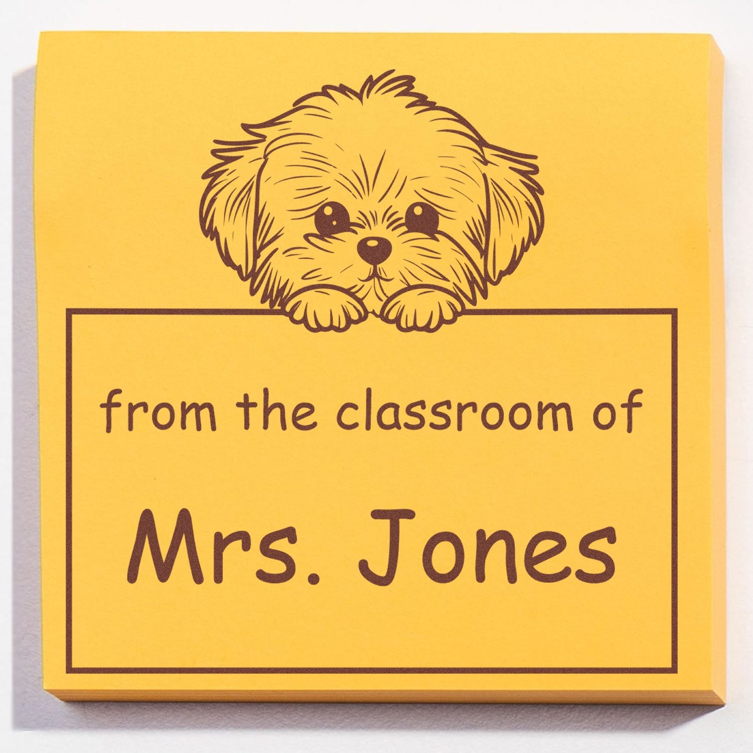 Wood Handle Maltese Puppy Themed Private Library Stamp - Engineer Seal Stamps