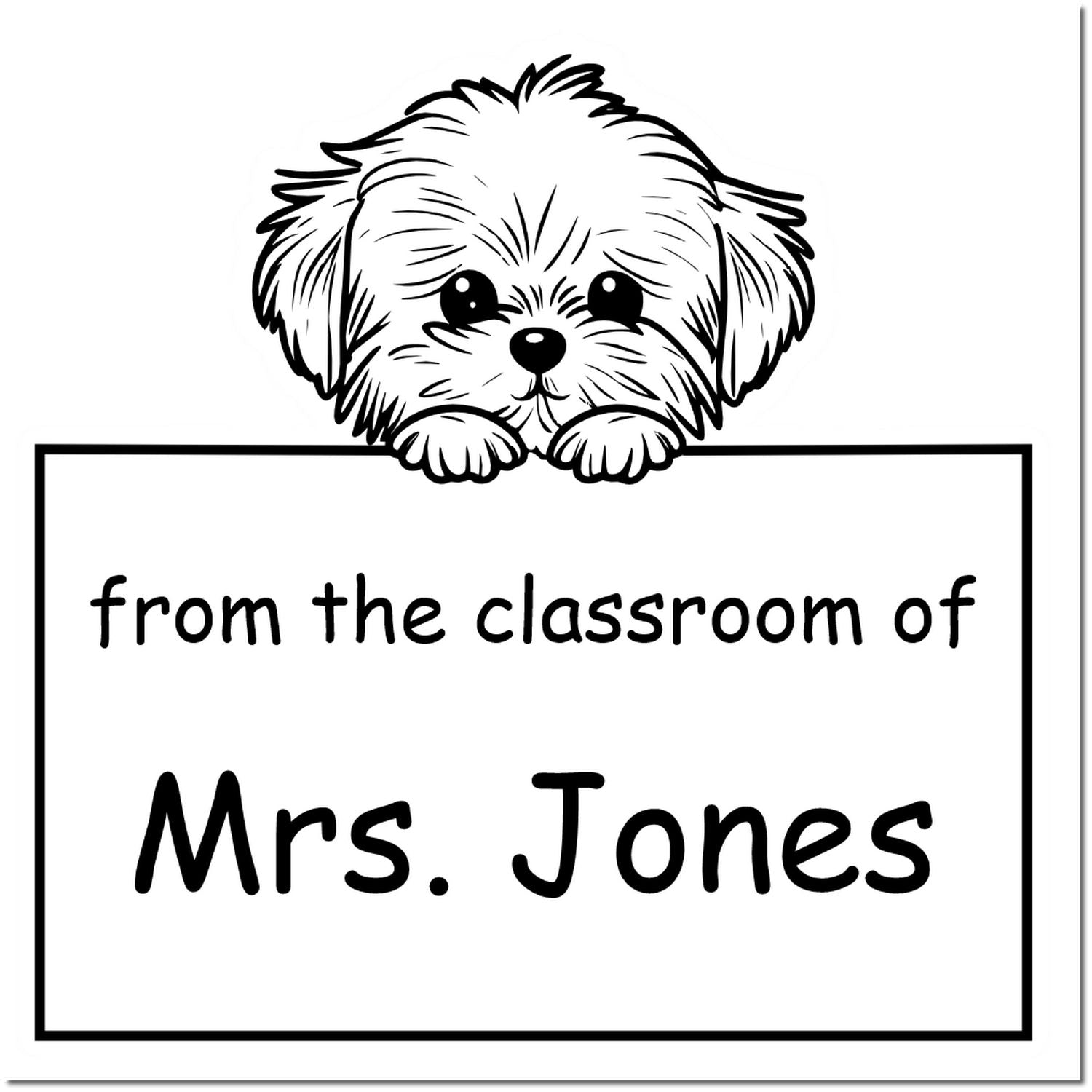 Self-Inking Maltese Pet Themed Private Library Stamp - Engineer Seal Stamps