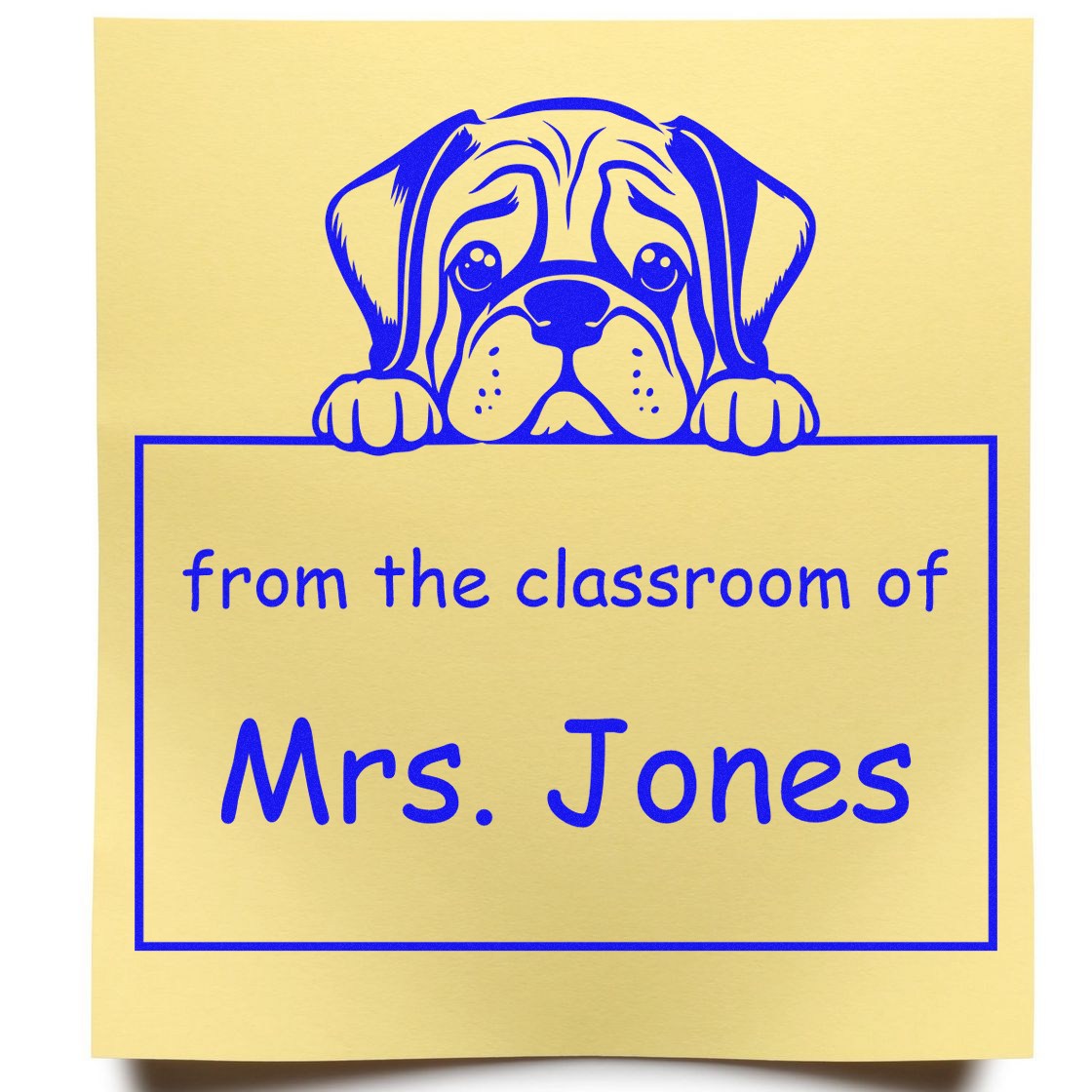 Self-Inking Mastiff Pet Themed Library Name Stamper - Engineer Seal Stamps