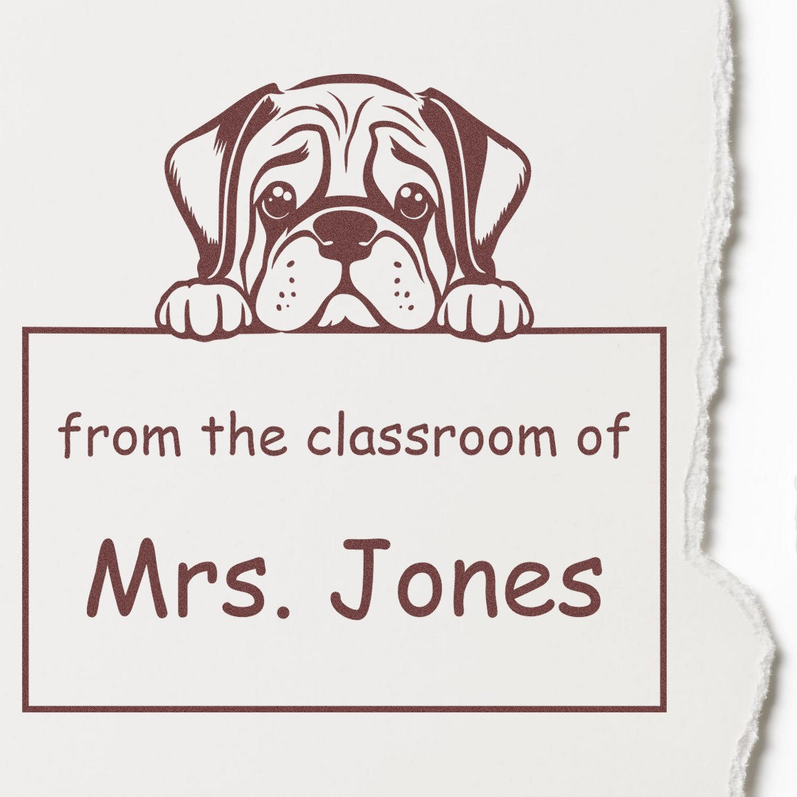 PSI Pre-Inked Mastiff Personalized Library Name Stamper - Engineer Seal Stamps