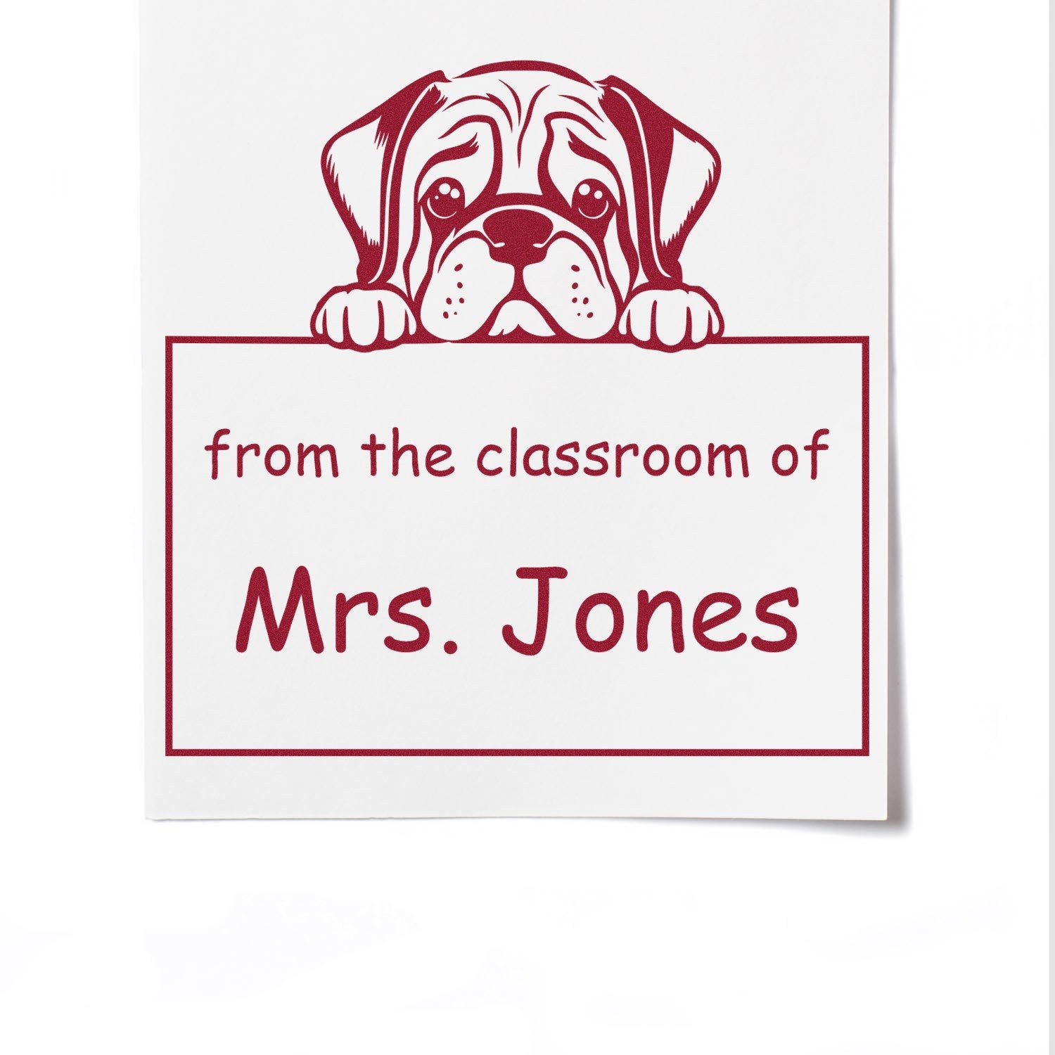 Self-Inking Mastiff Pet Themed Library Name Stamper - Engineer Seal Stamps