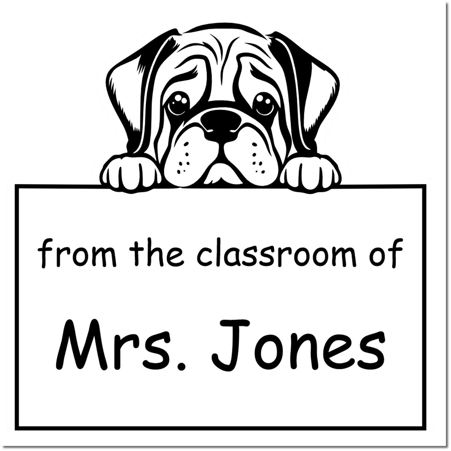 Self-Inking Mastiff Pet Themed Library Name Stamper - Engineer Seal Stamps