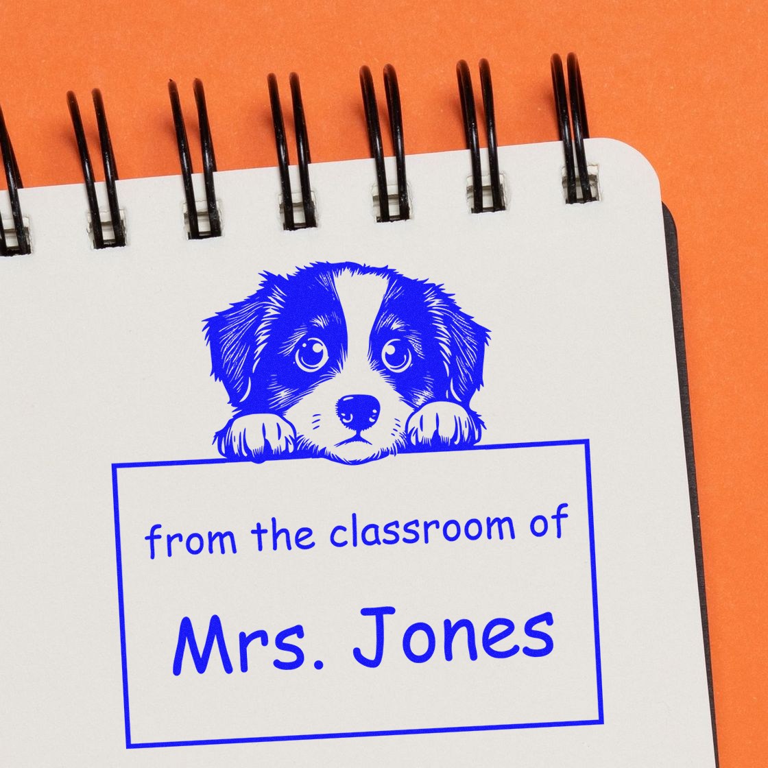 PSI Pre-Inked Miniature American Shepherd Personalized Library Name Stamp - Engineer Seal Stamps