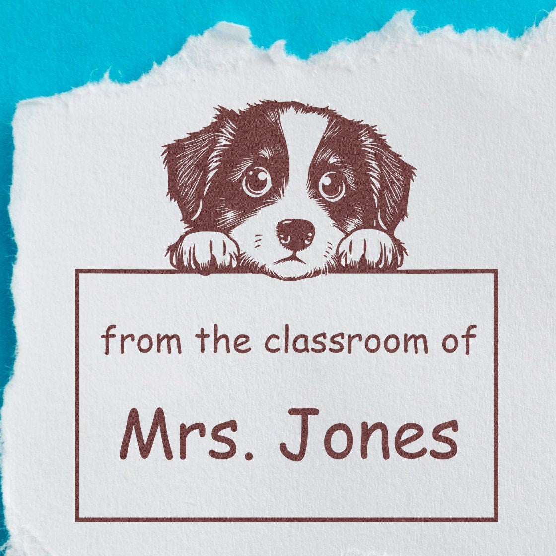 Miniature American Shepherd Personalizable Library Name Stamp Pre-Inked - Engineer Seal Stamps