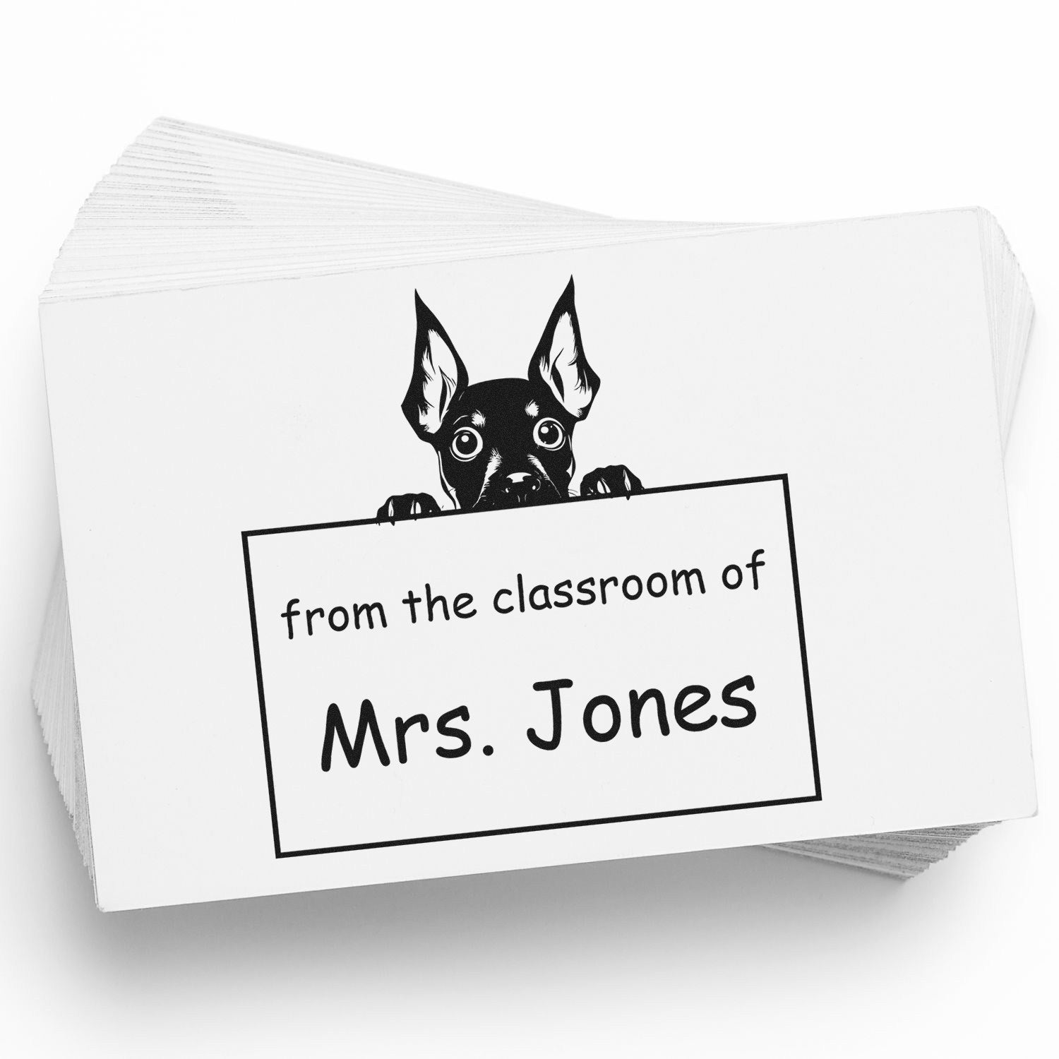 Miniature Pinscher Personalizable Library Book Stamper Pre-Inked - Engineer Seal Stamps