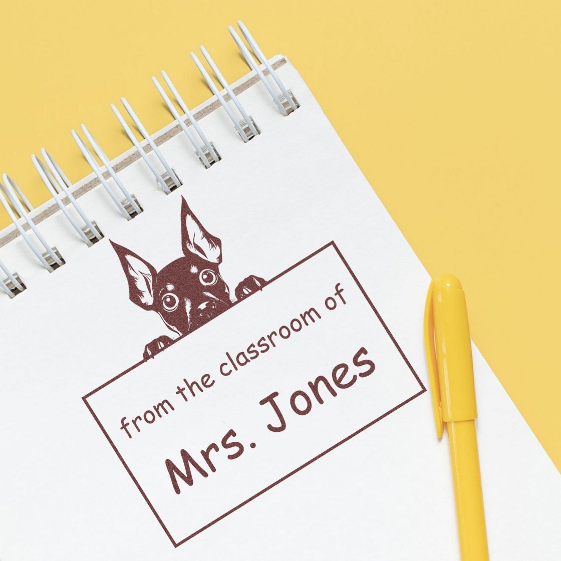 PSI Pre-Inked Miniature Pinscher Personalized Library Book Stamper - Engineer Seal Stamps