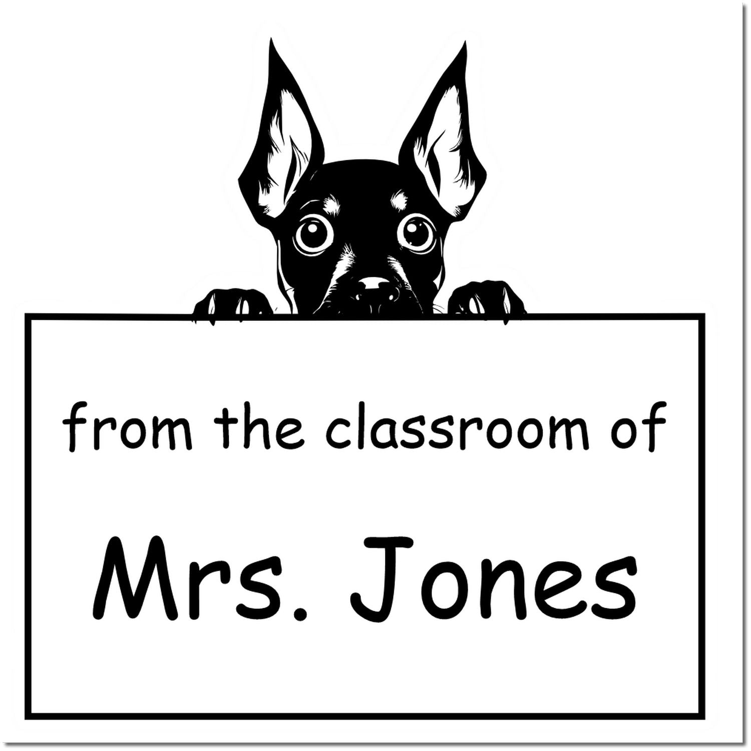 PSI Pre-Inked Miniature Pinscher Personalized Library Book Stamper - Engineer Seal Stamps