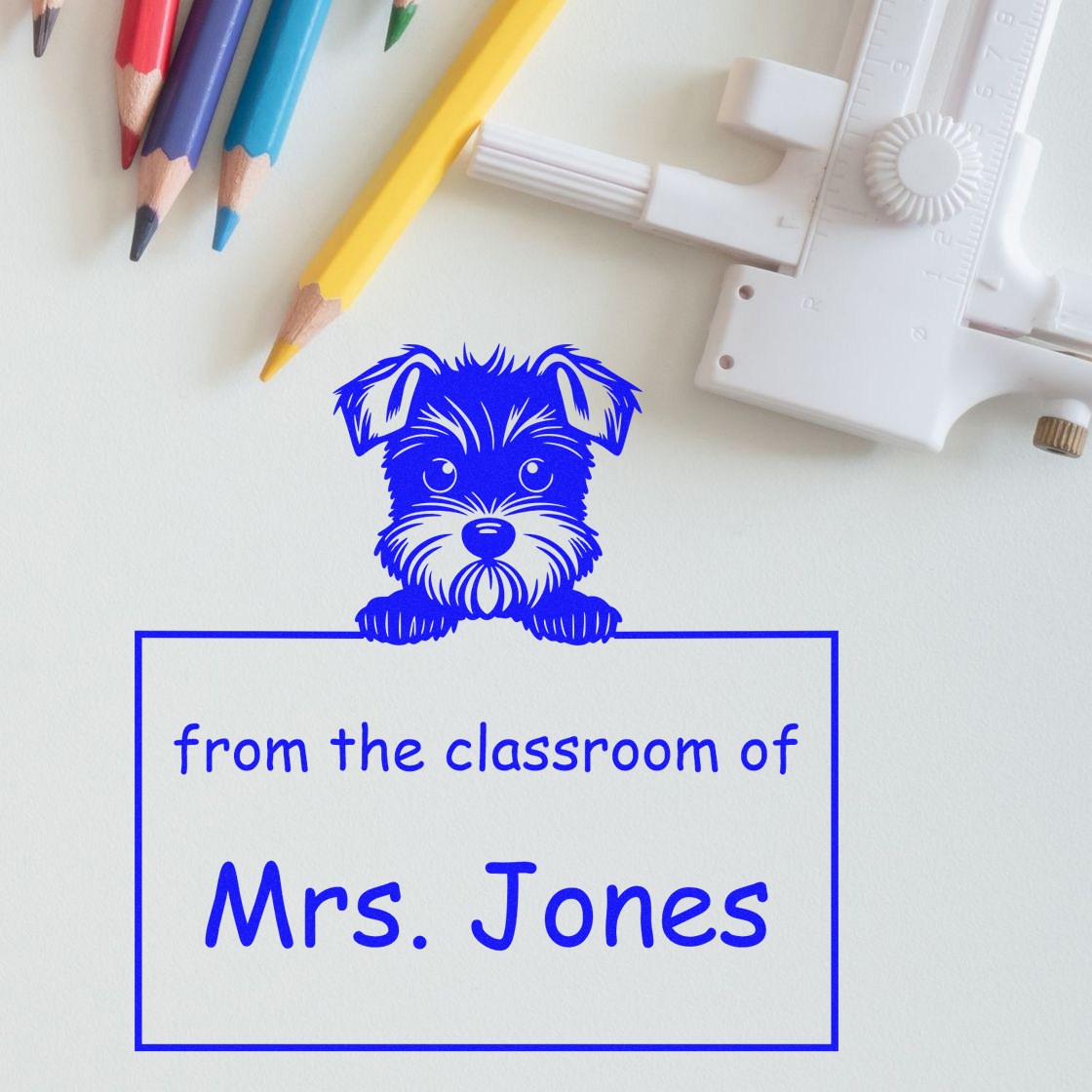 PSI Pre-Inked Miniature Schnauzer Personalized Library Book Stamp - Engineer Seal Stamps