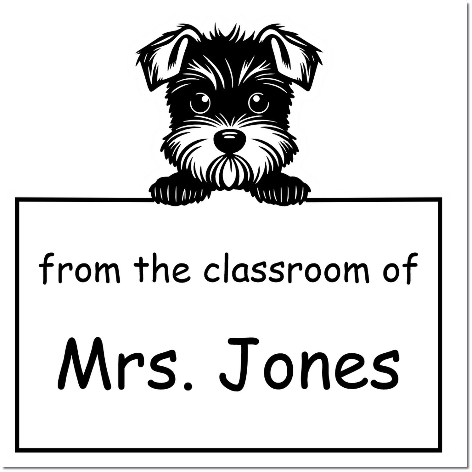 Miniature Schnauzer Personalizable Library Book Stamp Pre-Inked - Engineer Seal Stamps