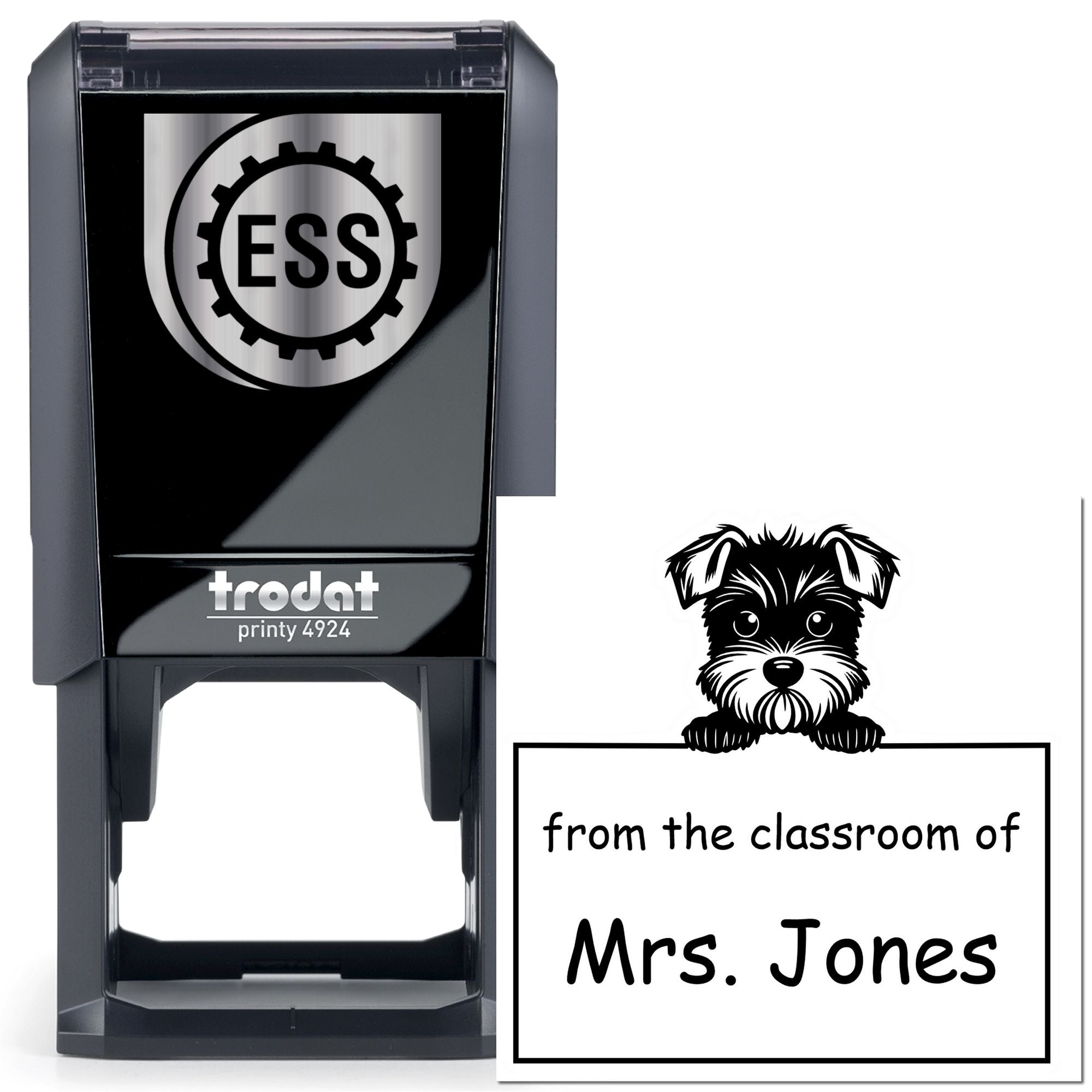 Self-Inking Miniature Schnauzer Pet Themed Library Book Stamp - Engineer Seal Stamps