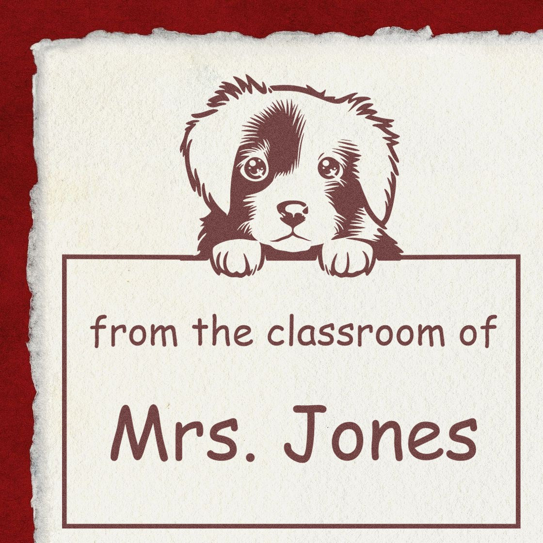 Wood Handle Nova Scotia Duck Tolling Retriever Puppy Themed Librarian Stamp - Engineer Seal Stamps