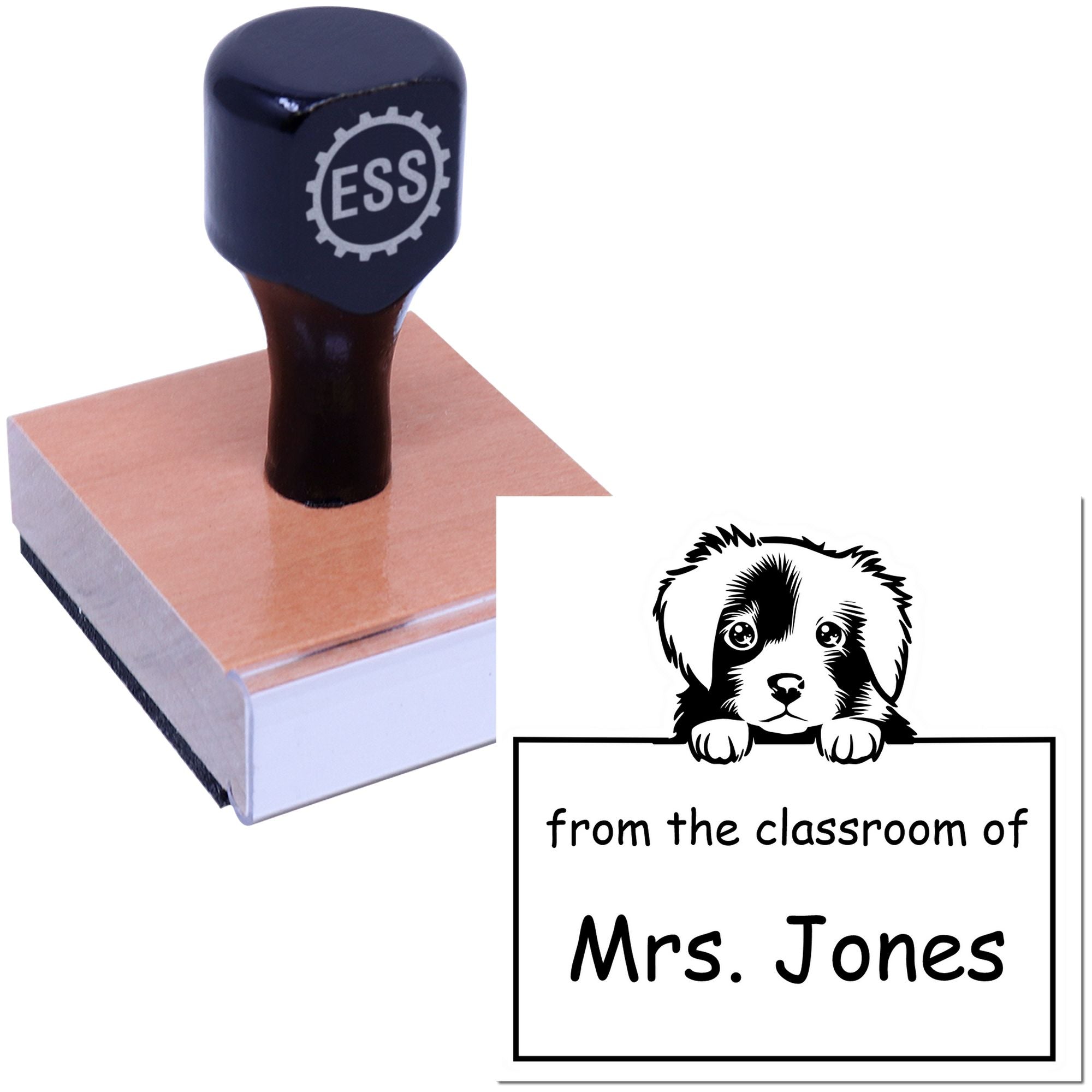 Wood Handle Nova Scotia Duck Tolling Retriever Puppy Themed Librarian Stamp - Engineer Seal Stamps