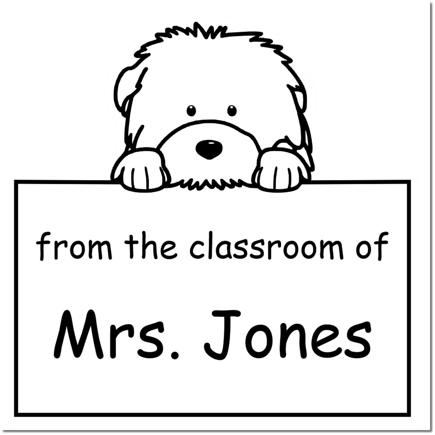 PSI Pre-Inked Old English Sheepdog Personalized Learning Enthusiast Stamper - Engineer Seal Stamps