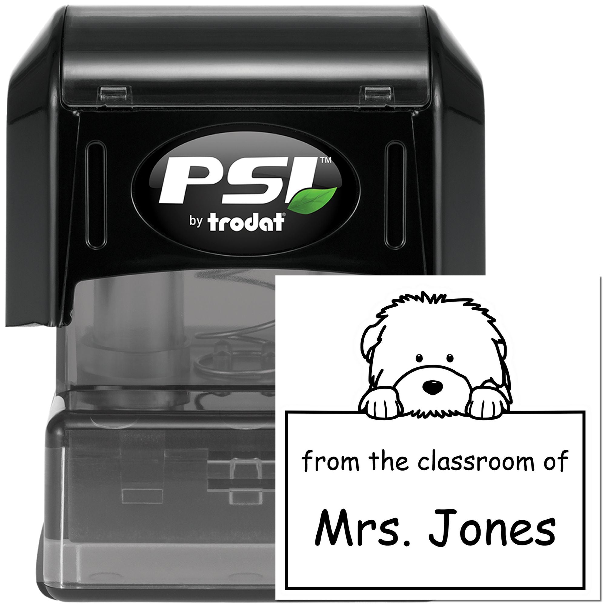 PSI Pre-Inked Old English Sheepdog Personalized Learning Enthusiast Stamper - Engineer Seal Stamps