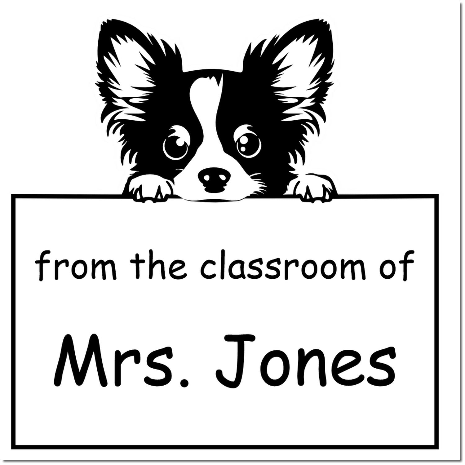 Self-Inking Papillon Pet Themed Learning Enthusiast Stamp - Engineer Seal Stamps