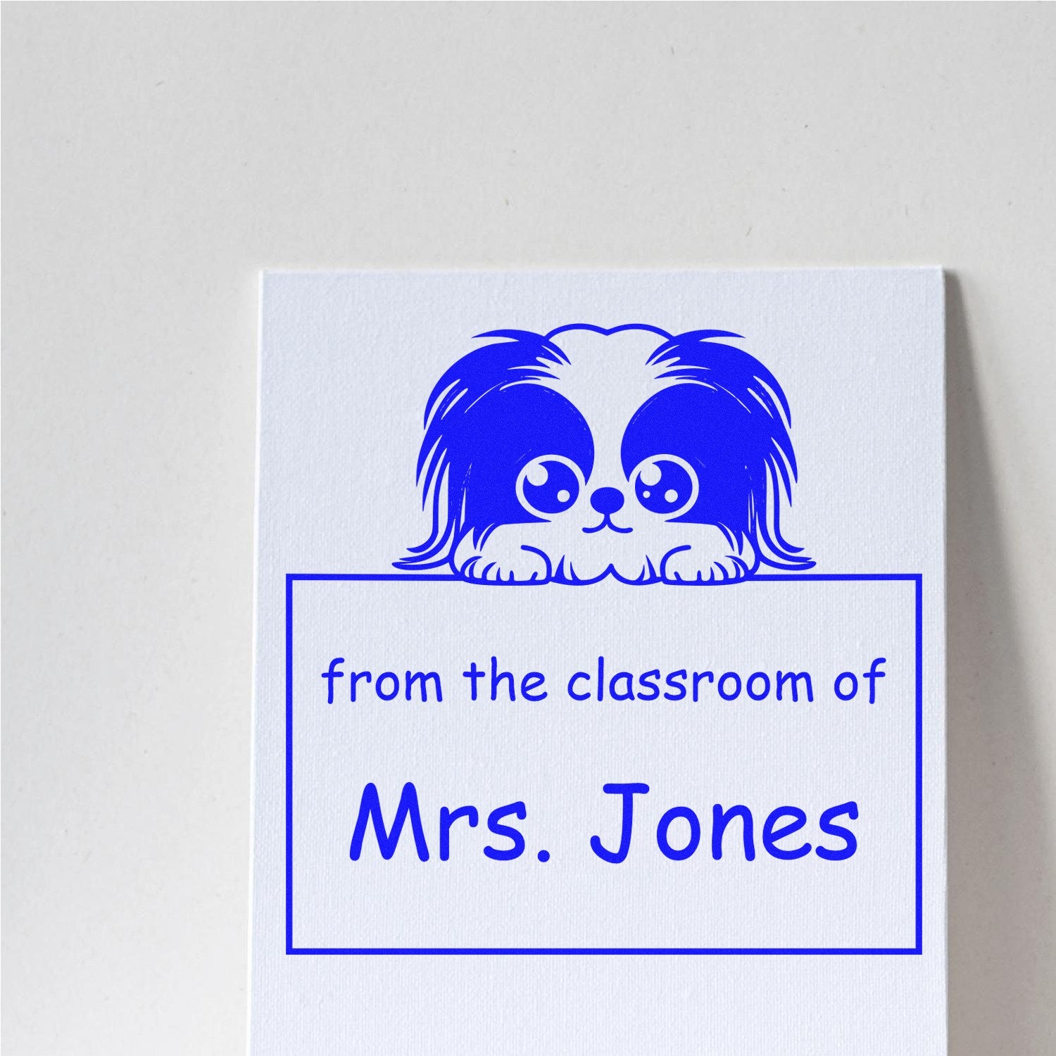 Wood Handle Pekingese Puppy Themed Homework Hero Stamper - Engineer Seal Stamps