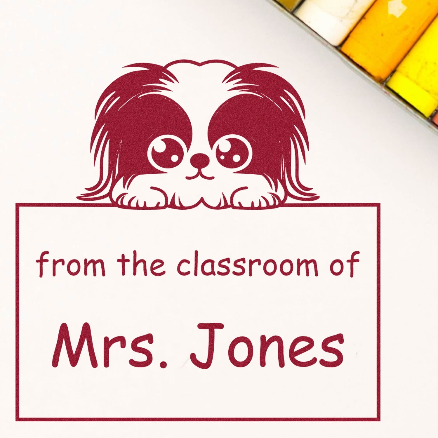 PSI Pre-Inked Pekingese Personalized Homework Hero Stamper - Engineer Seal Stamps